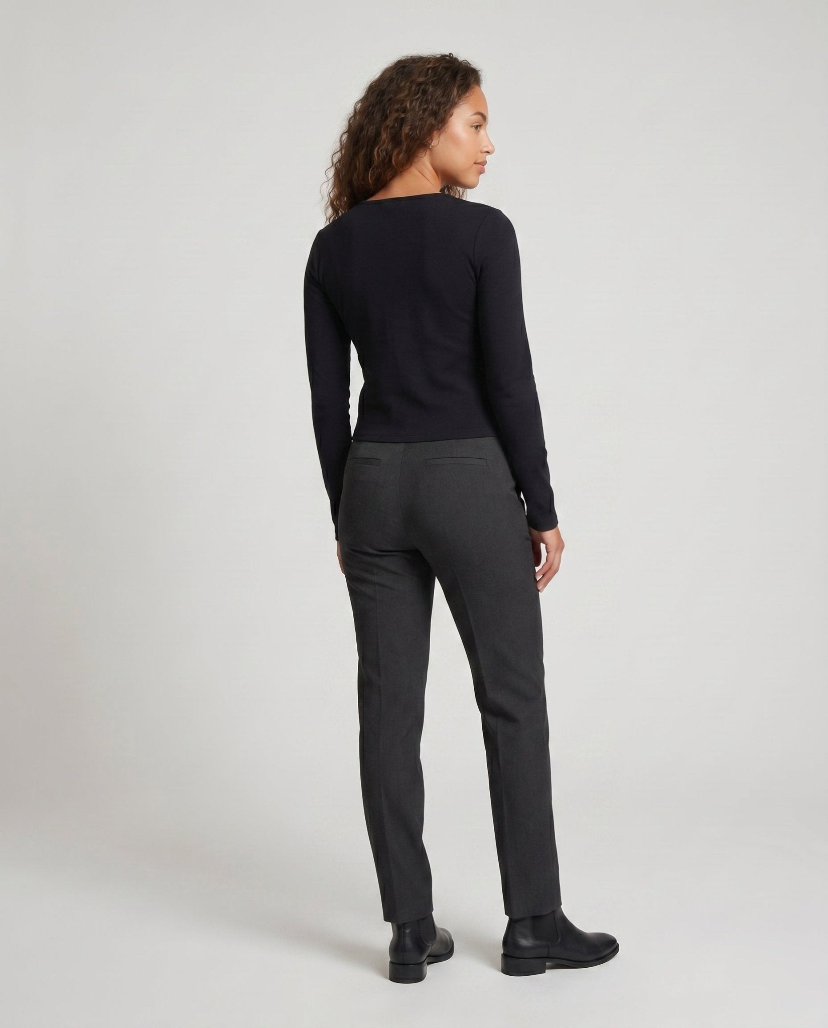 Women’s long-sleeve shirt with unique neckline and polka dot design - Chichicherry