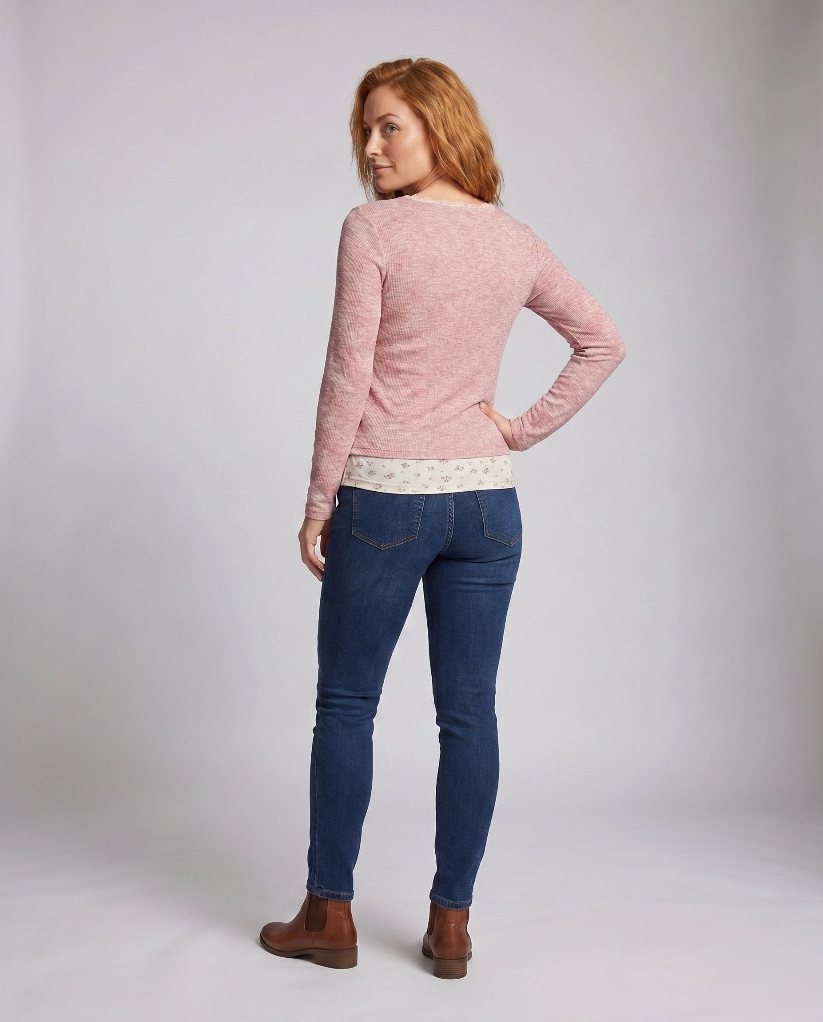 Women's Long Sleeve Shirt with V-Neck and Wrap Design - Chichicherry