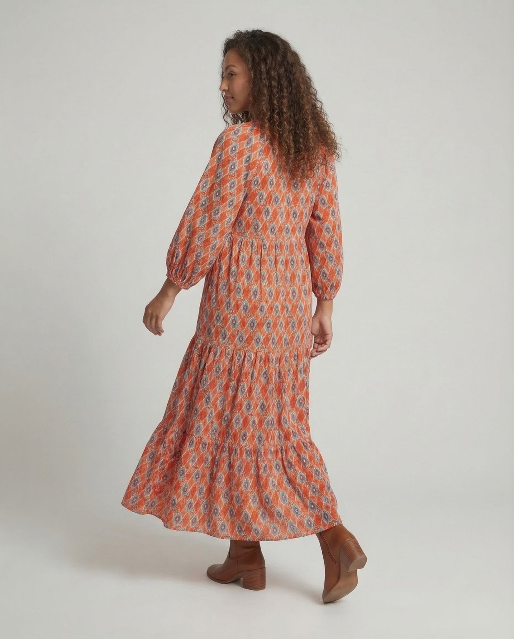 Women's Maxi Dress Empire Balloon Sleeves - Chichicherry