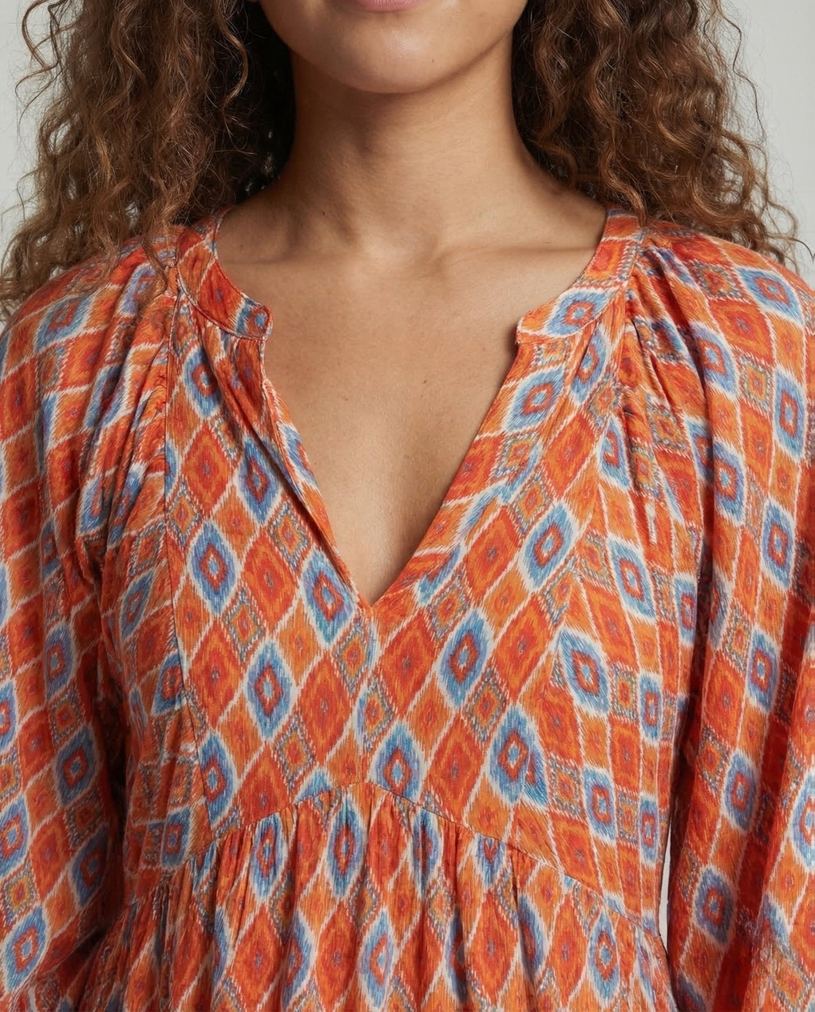 Women's Maxi Dress Empire Balloon Sleeves - Chichicherry