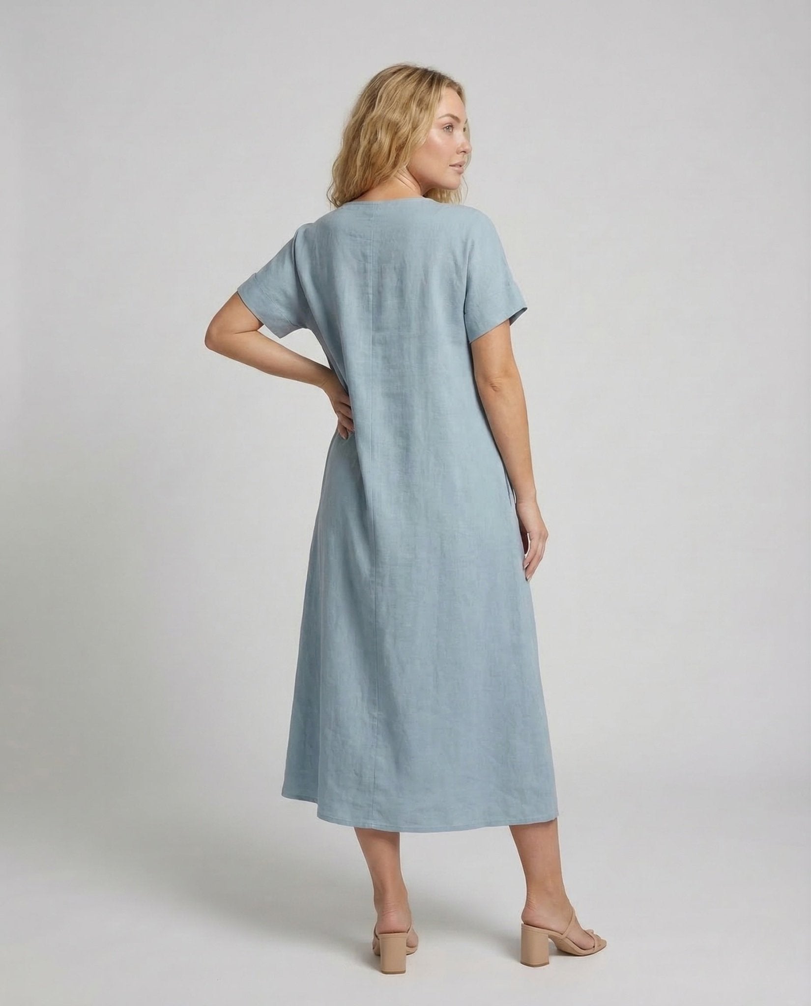 Women's Maxi Dress Knot Neck Pockets - Chichicherry
