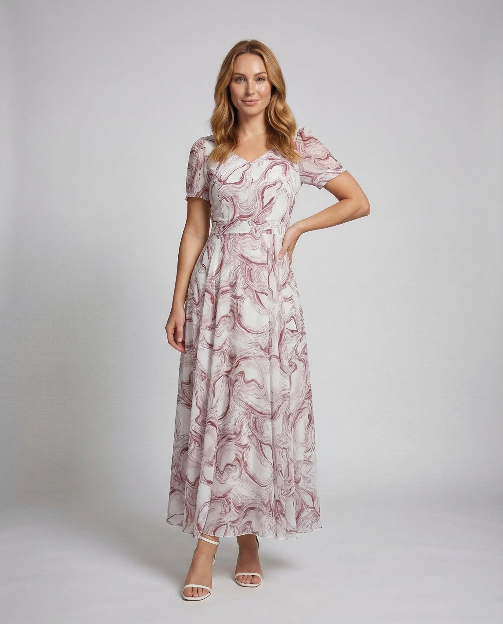 Women's Maxi Dress Marble Print - Chichicherry