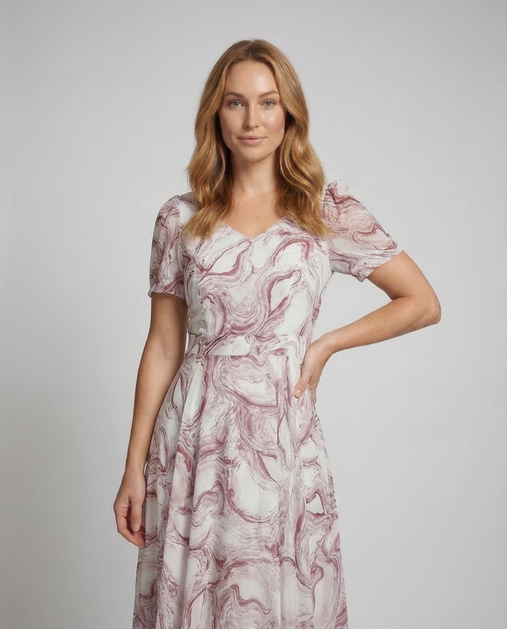 Women's Maxi Dress Marble Print - Chichicherry