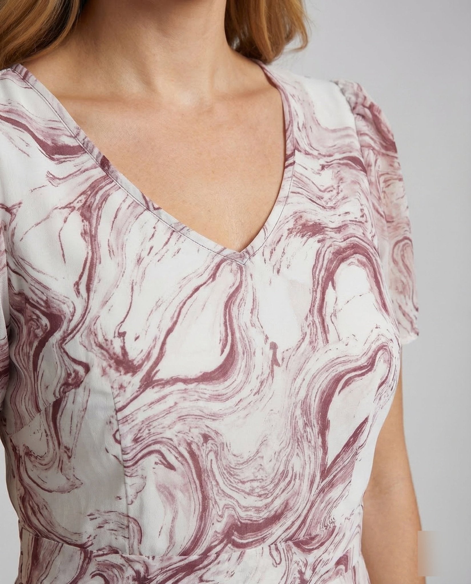 Women's Maxi Dress Marble Print - Chichicherry