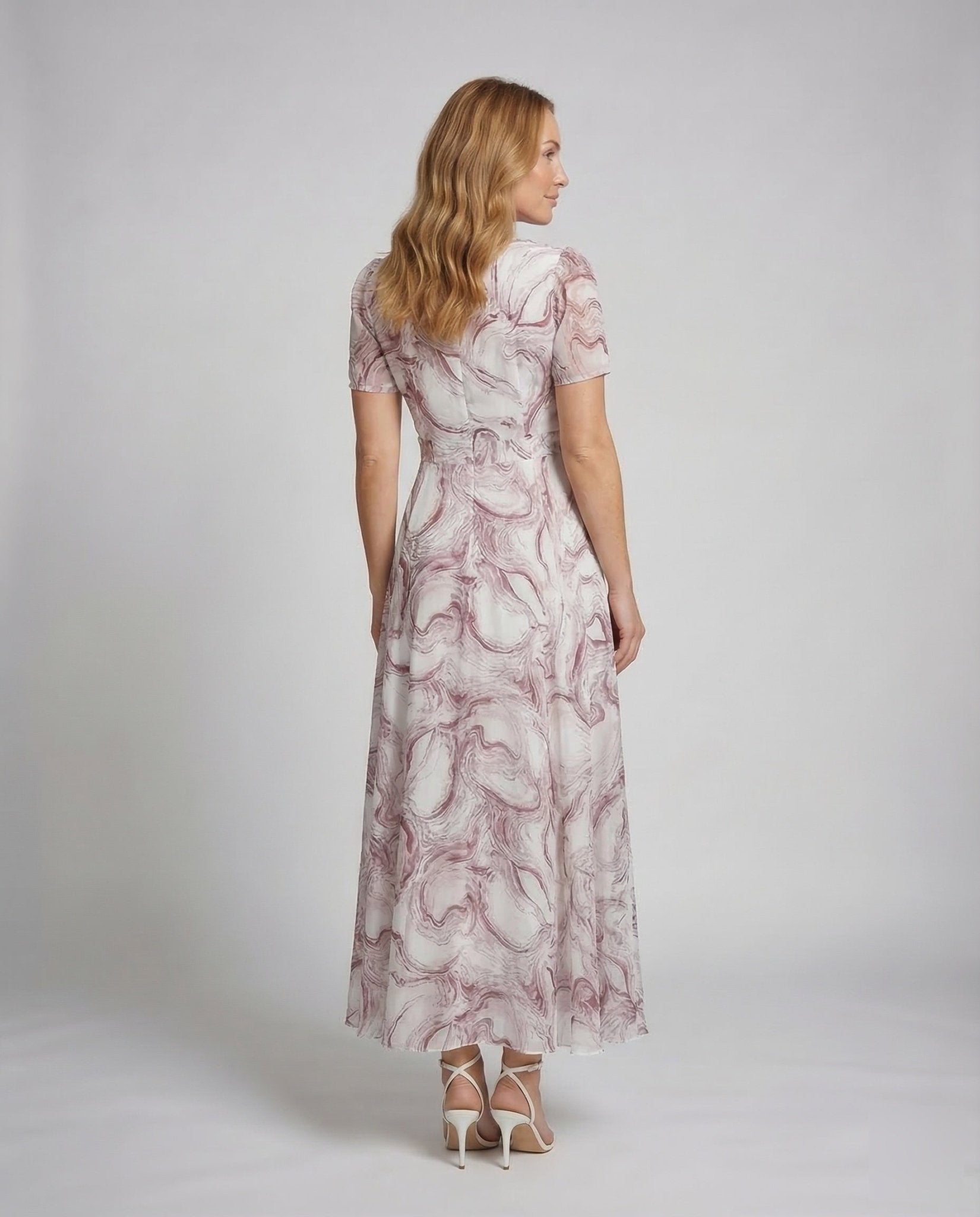 Women's Maxi Dress Marble Print - Chichicherry