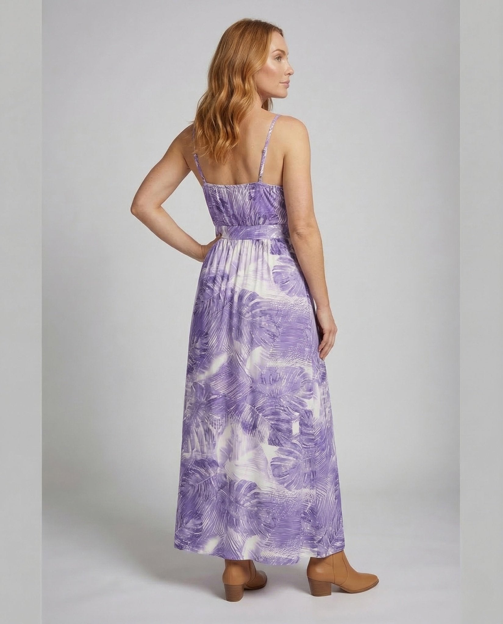 Women's Maxi Dress Spaghetti Straps Wrap Top Empire - Chichicherry