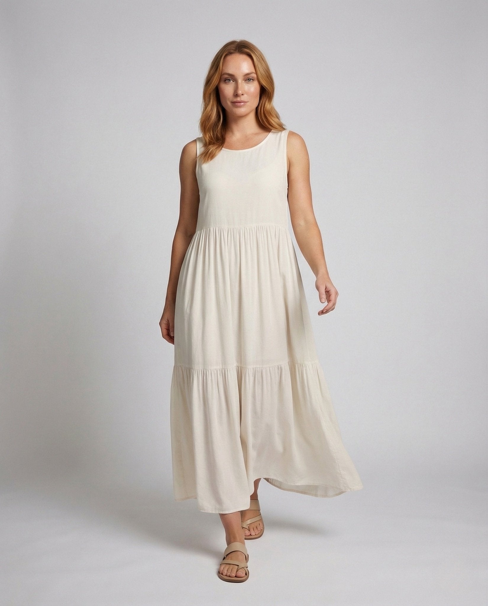 Women's Maxi Dress Tiered Skirt Print - Chichicherry