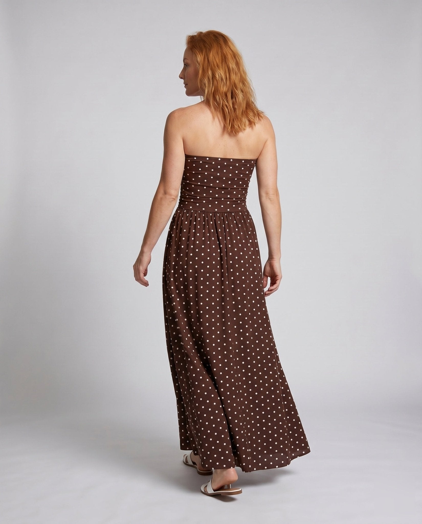 Women's maxi dress with open top and voluminous skirt - Chichicherry