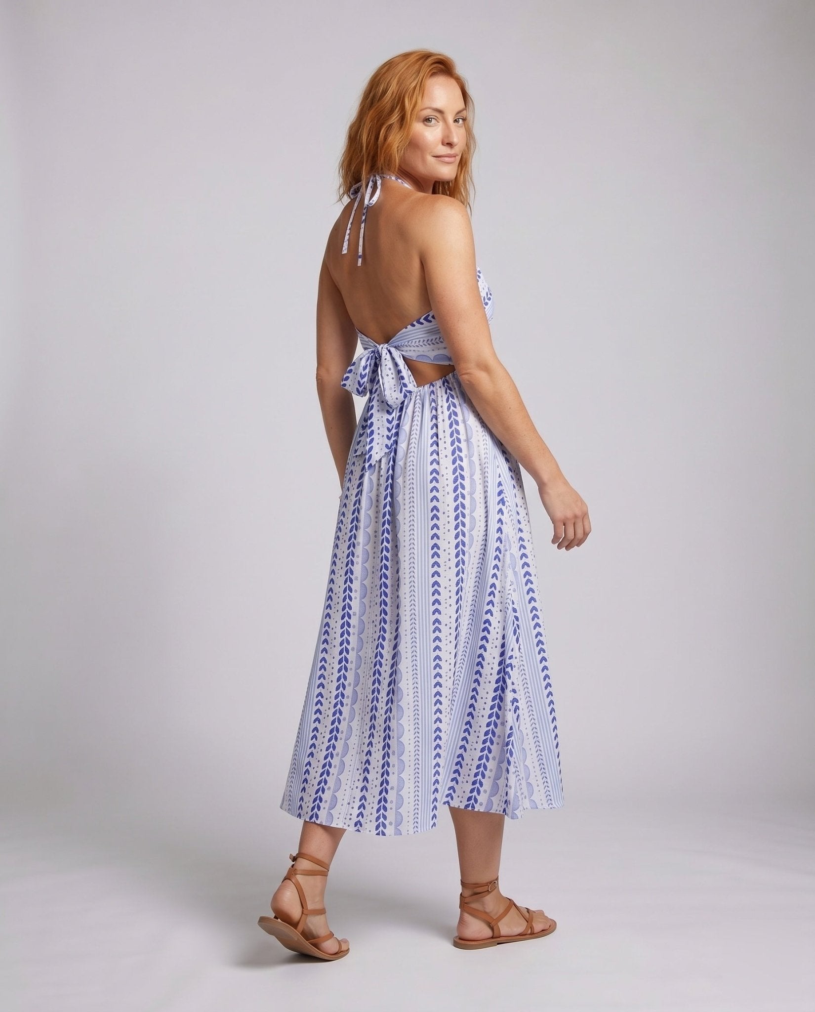 Women’s maxi dress with refined straps and asymmetric hem - Chichicherry