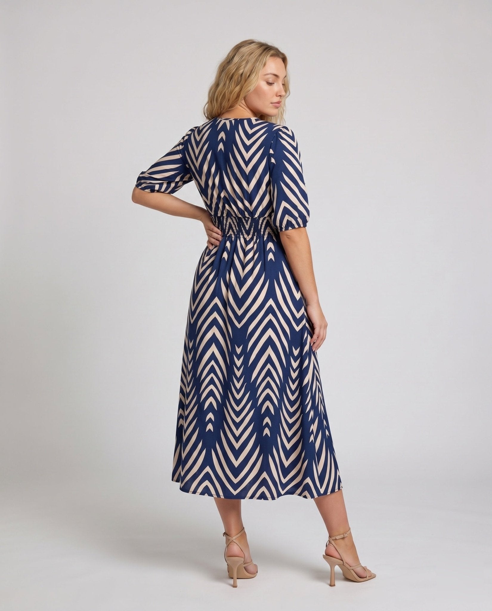Women's maxi dress with wrap look and side slit - Chichicherry