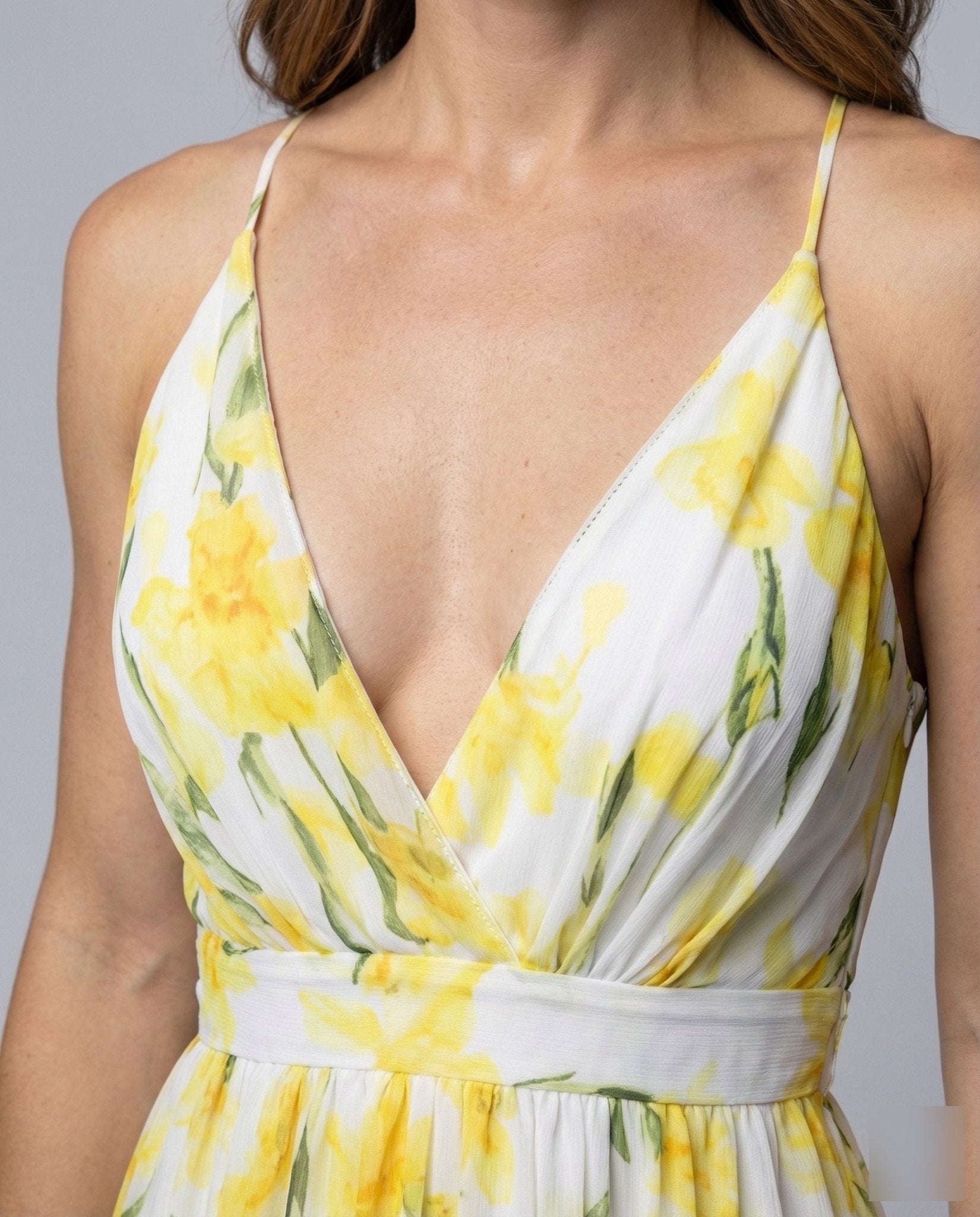 Women's Maxi Dress Wrap Top Spaghetti Straps - Chichicherry