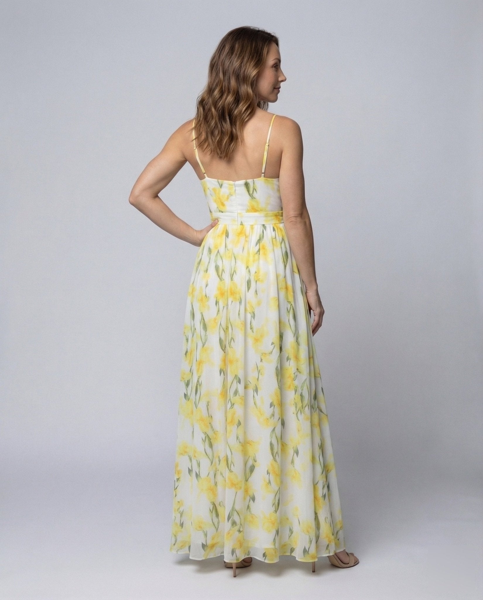 Women's Maxi Dress Wrap Top Spaghetti Straps - Chichicherry