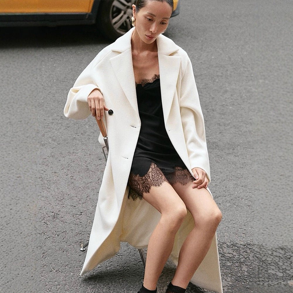 Women's Maximum Coat in clean-cut Cocoon style with high stand-up collar Chichicherry - Chichicherry