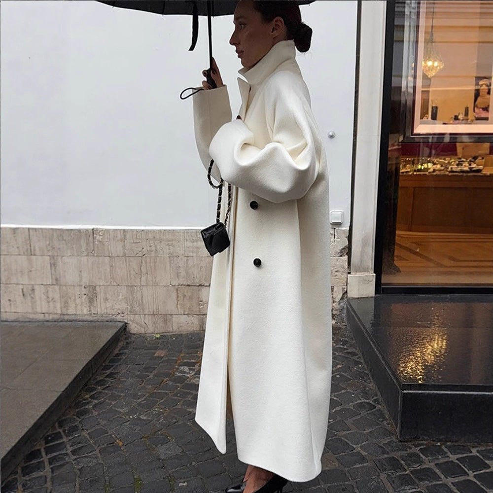 Women's Maximum Coat in clean-cut Cocoon style with high stand-up collar Chichicherry - Chichicherry