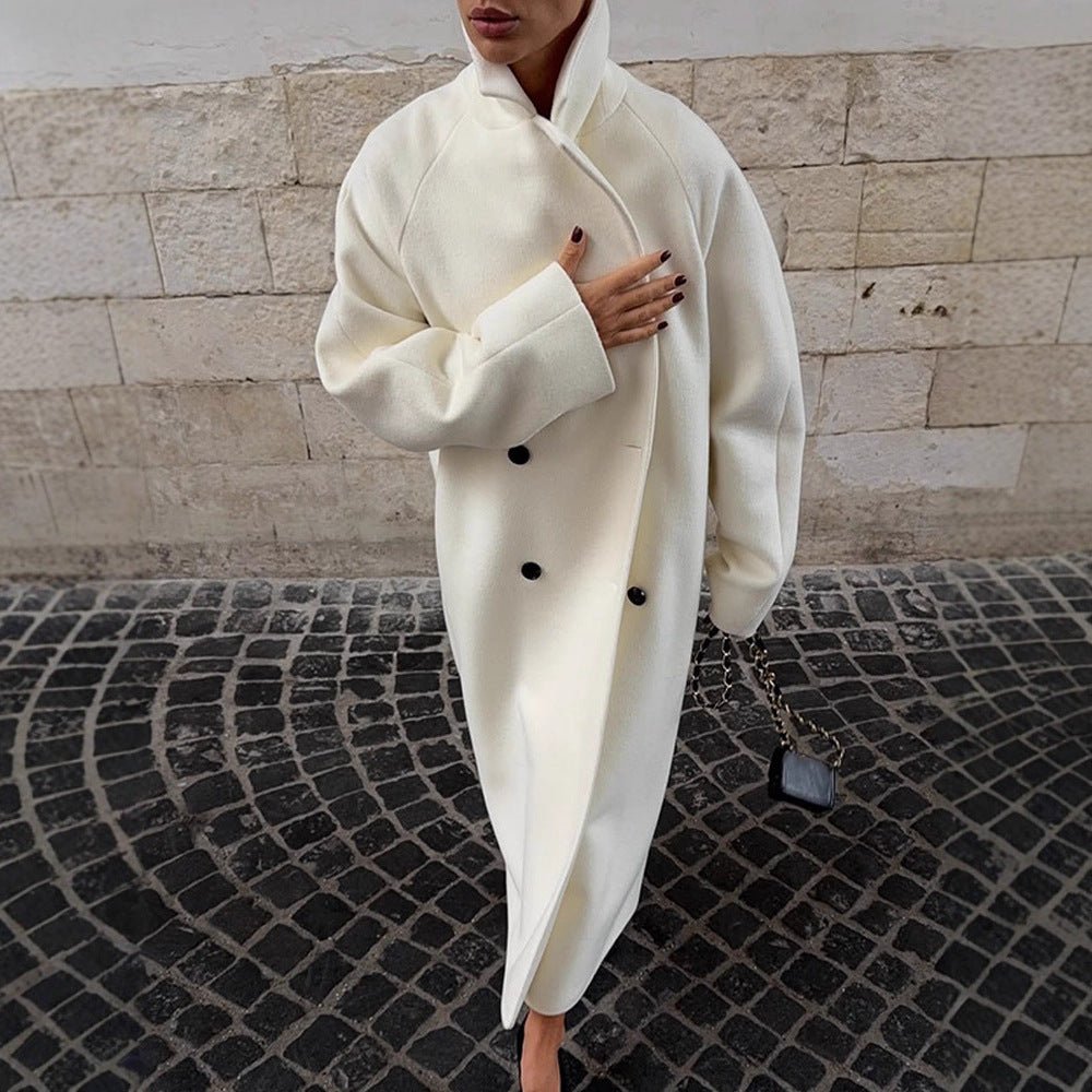 Women's Maximum Coat in clean-cut Cocoon style with high stand-up collar Chichicherry - Chichicherry