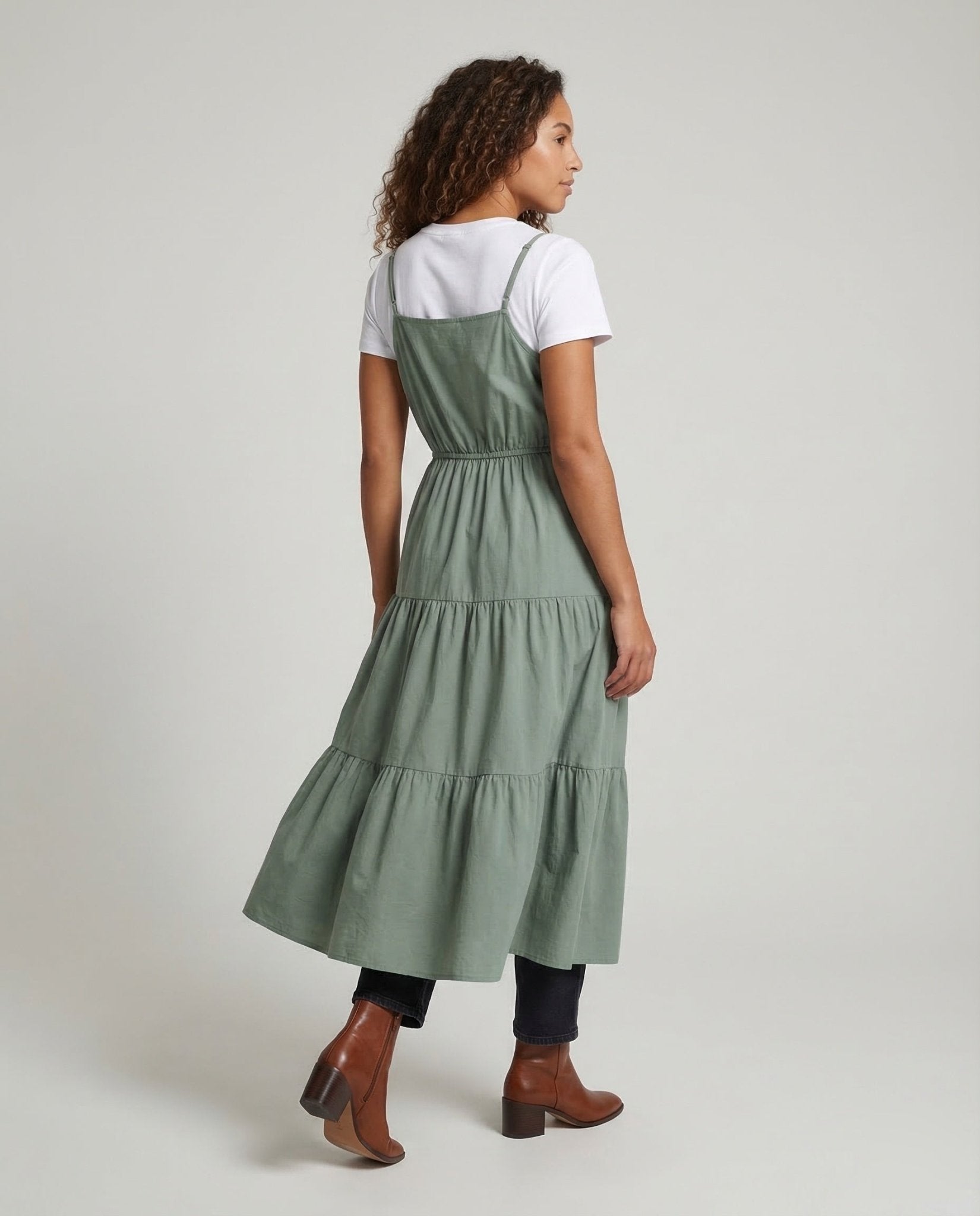 Women’s Midi Dress Layer Ruffle - Chichicherry