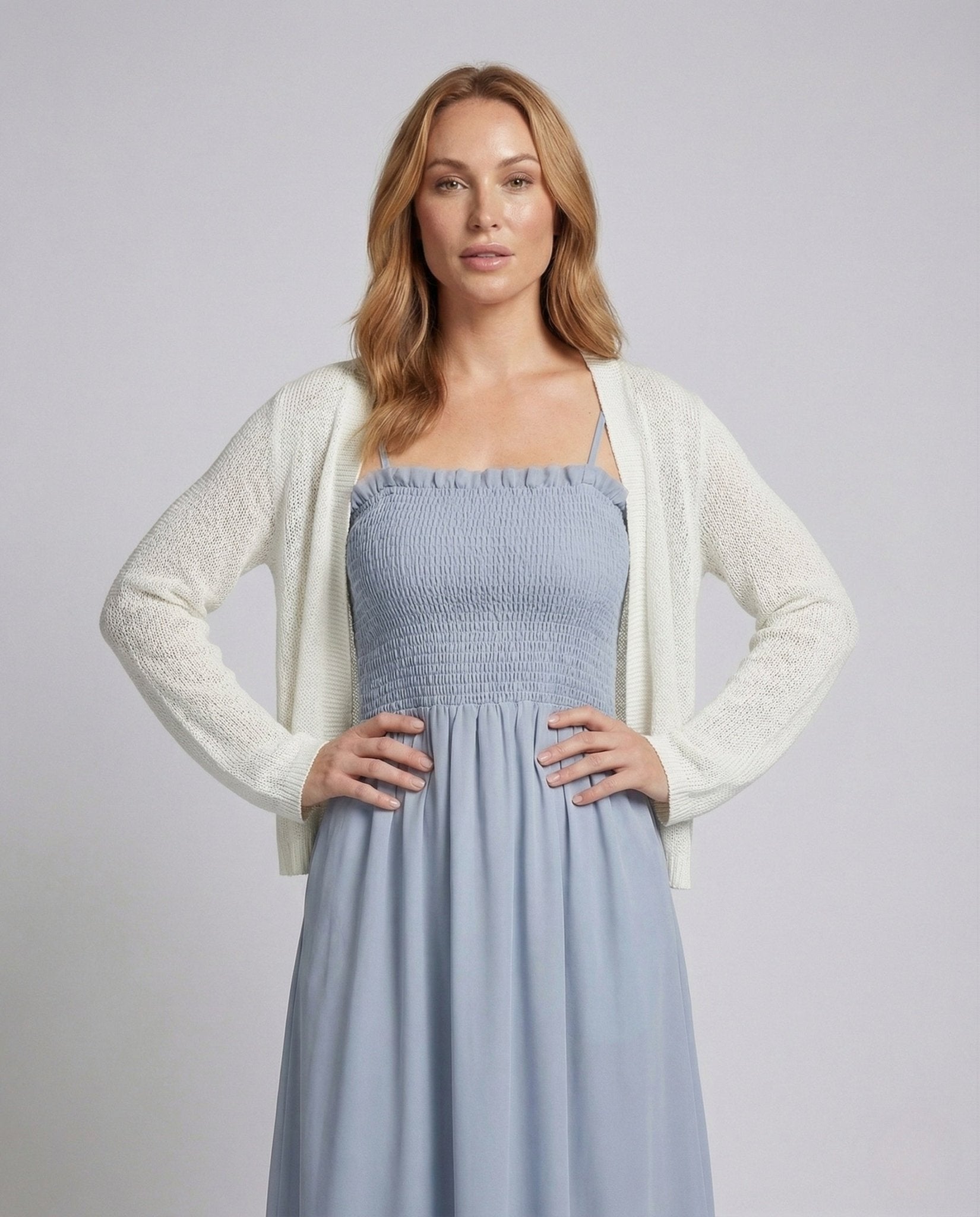 Women's midi dress with knitted overlay - Chichicherry