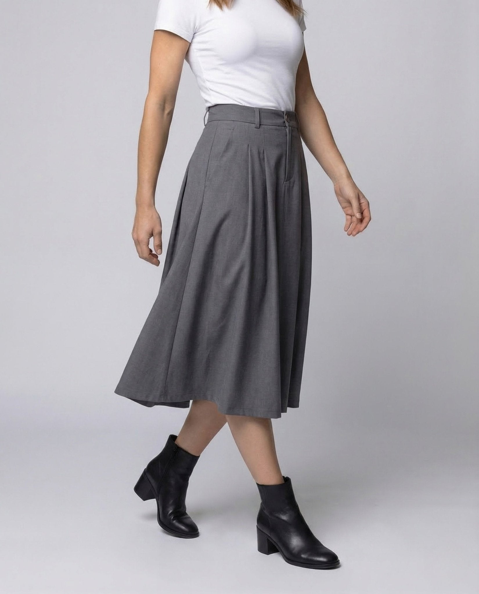 Women's Midi Skirt A-Line Pleats - Chichicherry