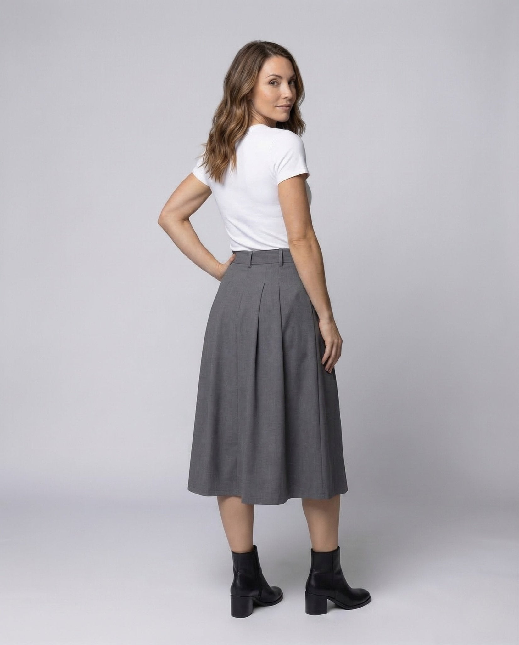 Women's Midi Skirt A-Line Pleats - Chichicherry