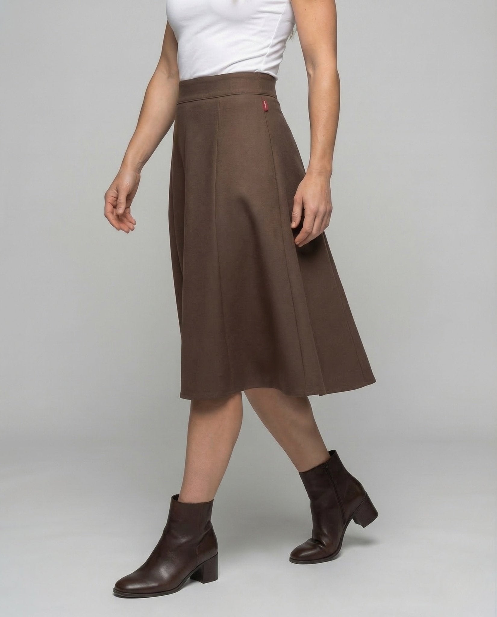 Women's Midi Skirt High Waist A Line - Chichicherry