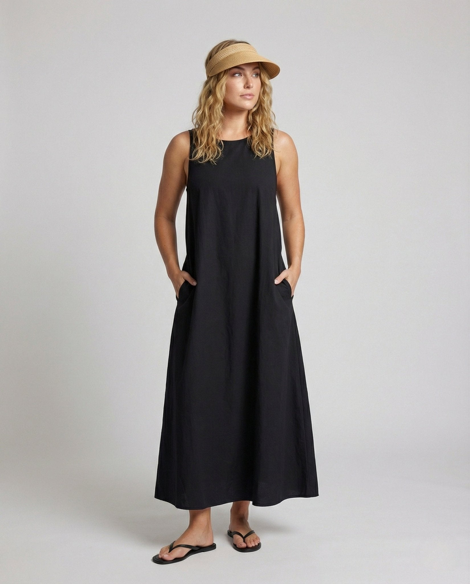 Women's Minimalist A-Line Kaftan Dress - Chichicherry