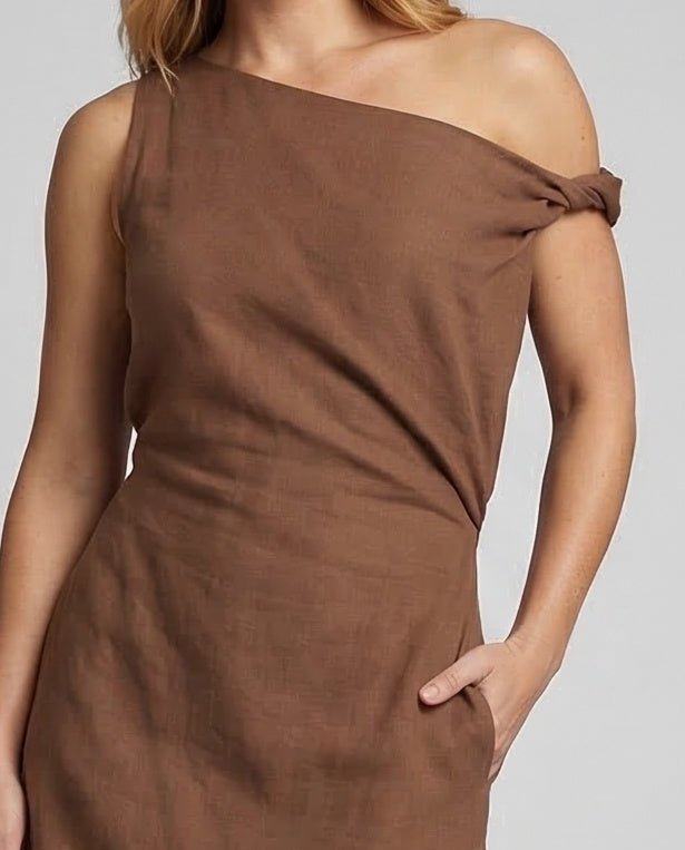 Women's Off-Shoulder Maxi Dress with Draping - Chichicherry