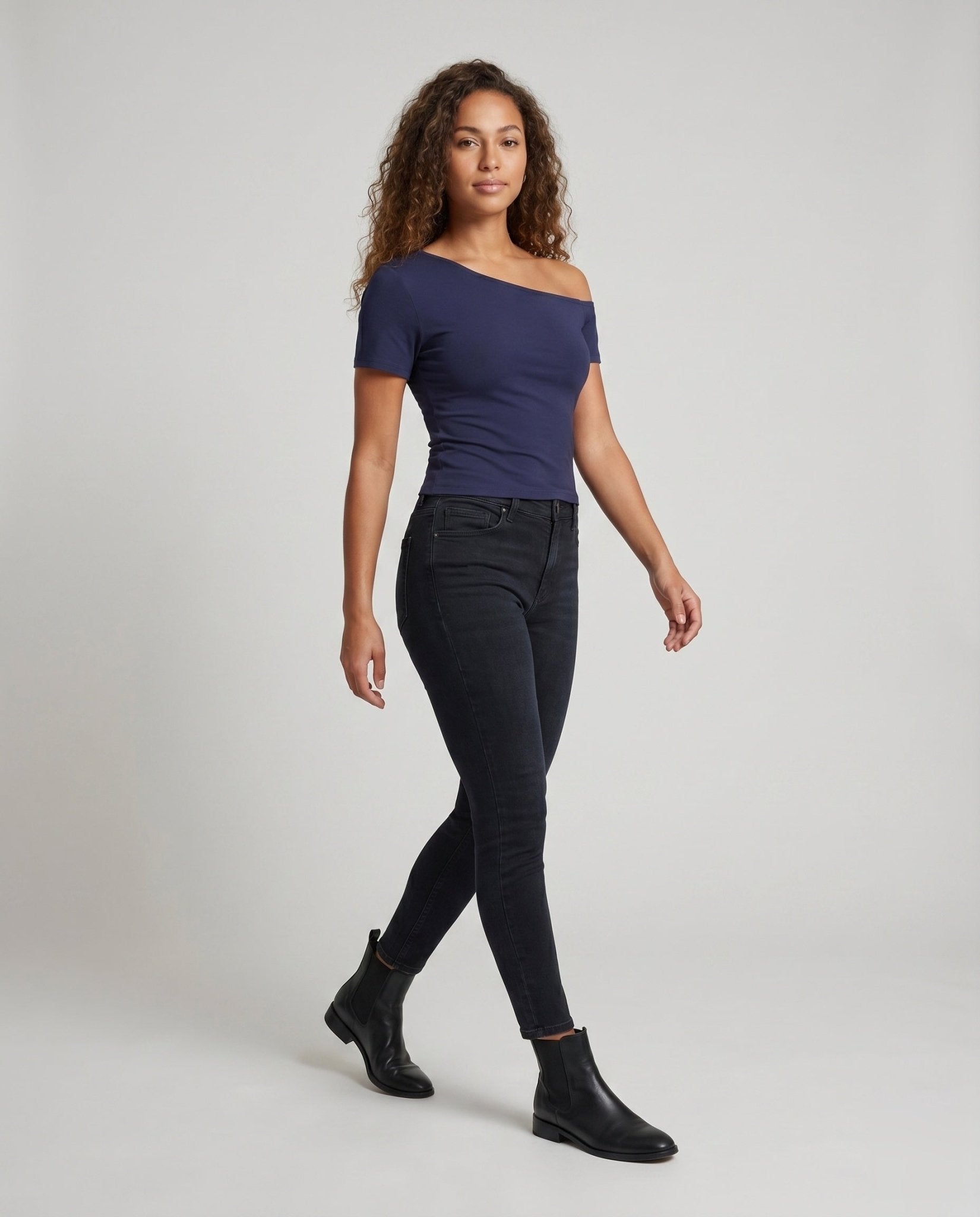 Women's Off-Shoulder T-Shirt with Casual Cut and Soft Material - Chichicherry