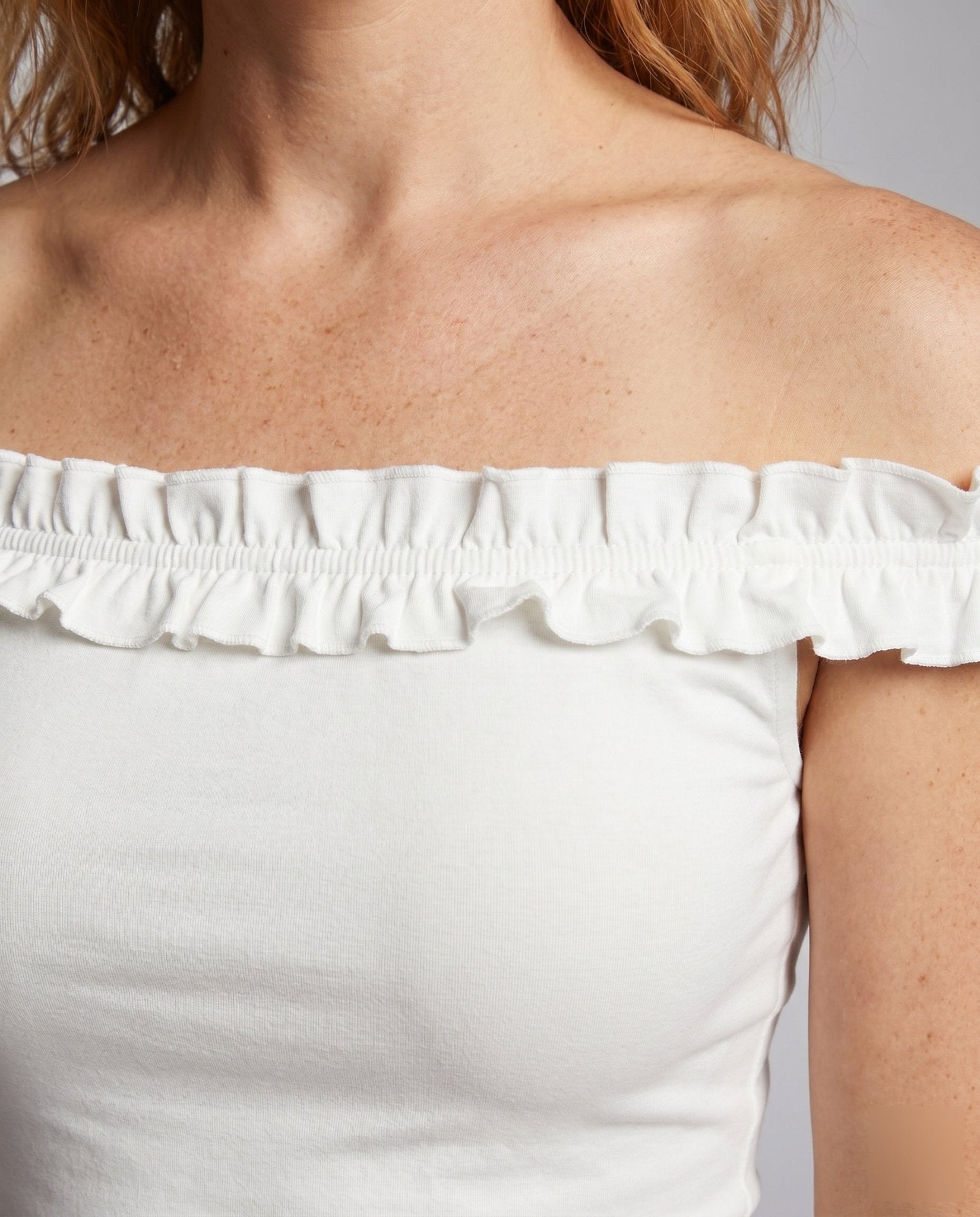 Women's Off-Shoulder Top with Ruffle Details - Chichicherry