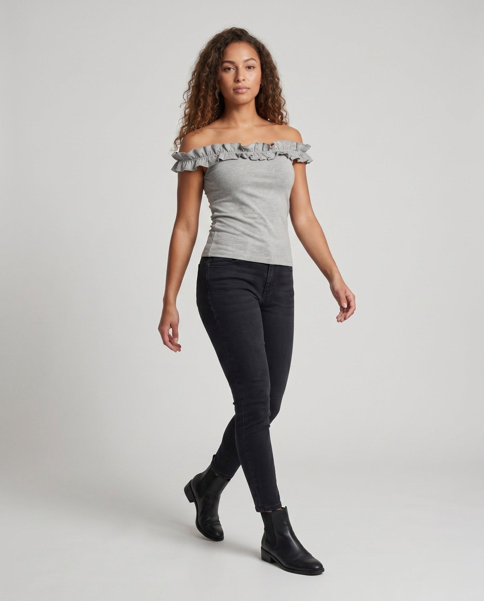 Women's Off-Shoulder Top with Ruffle Details - Chichicherry