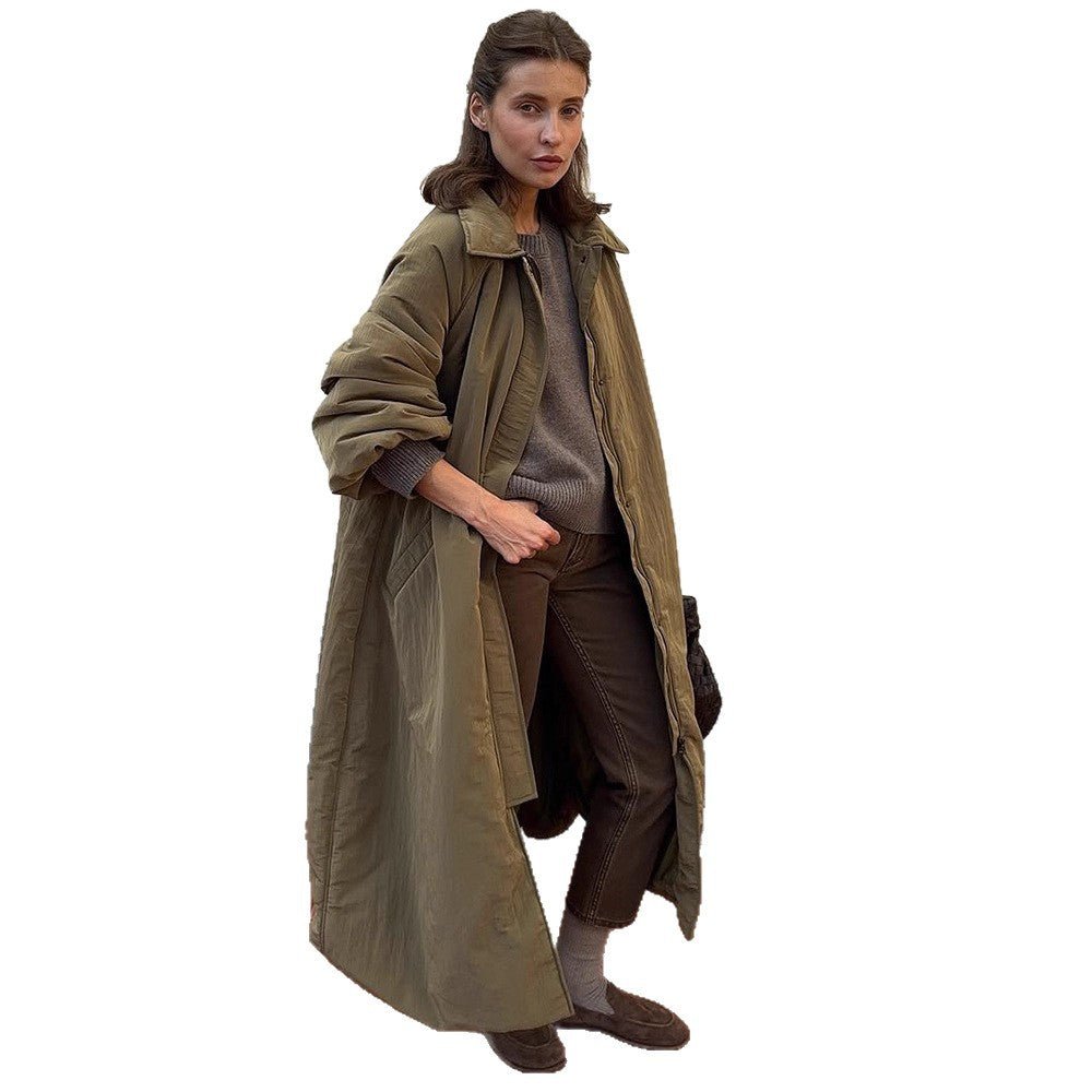 Women's Oversized Padded Coat with Balloon Hem and Raglan Sleeves Chichicherry - Chichicherry
