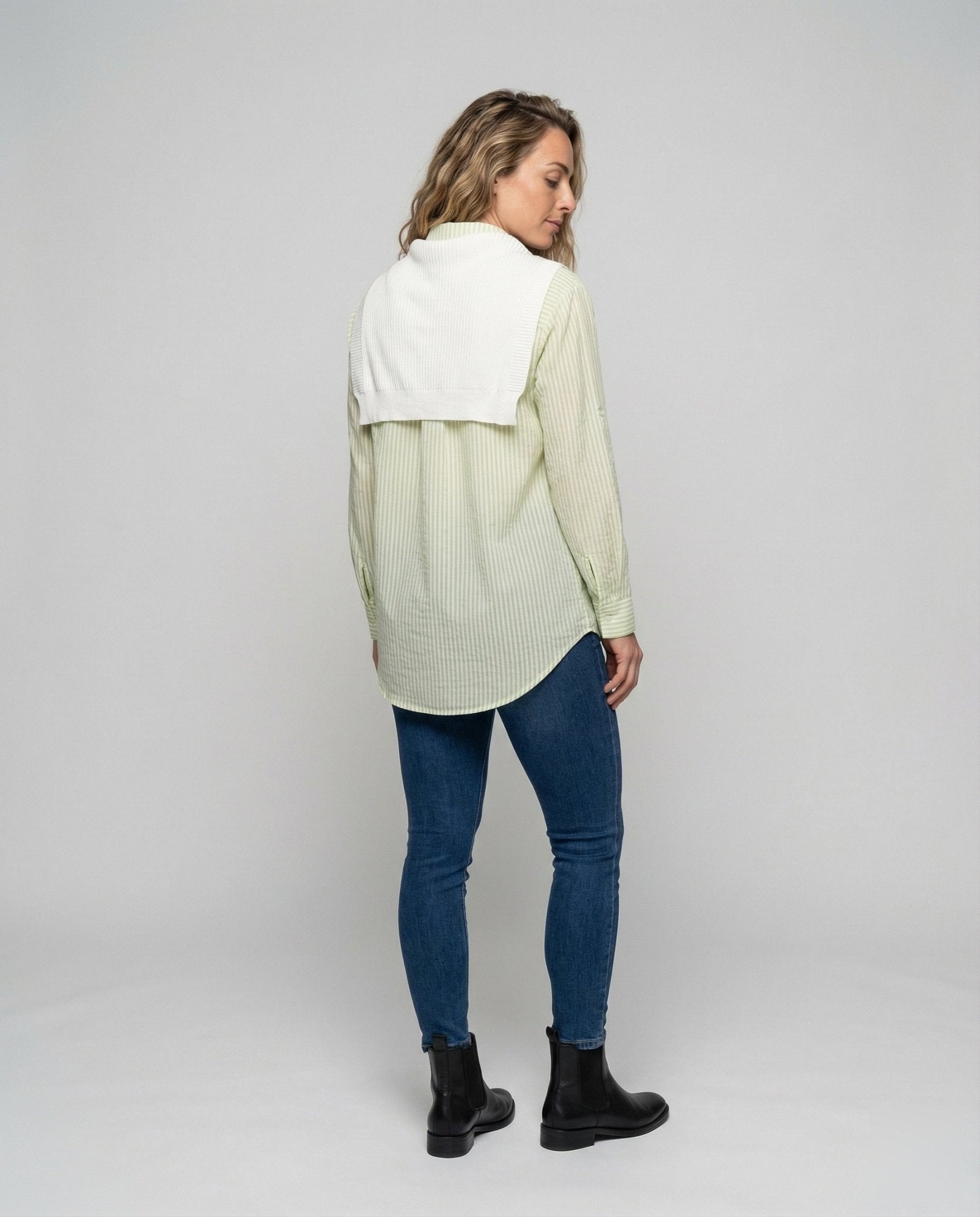 Women's Oversized Shirt Blouse with Chest Pocket - Chichicherry