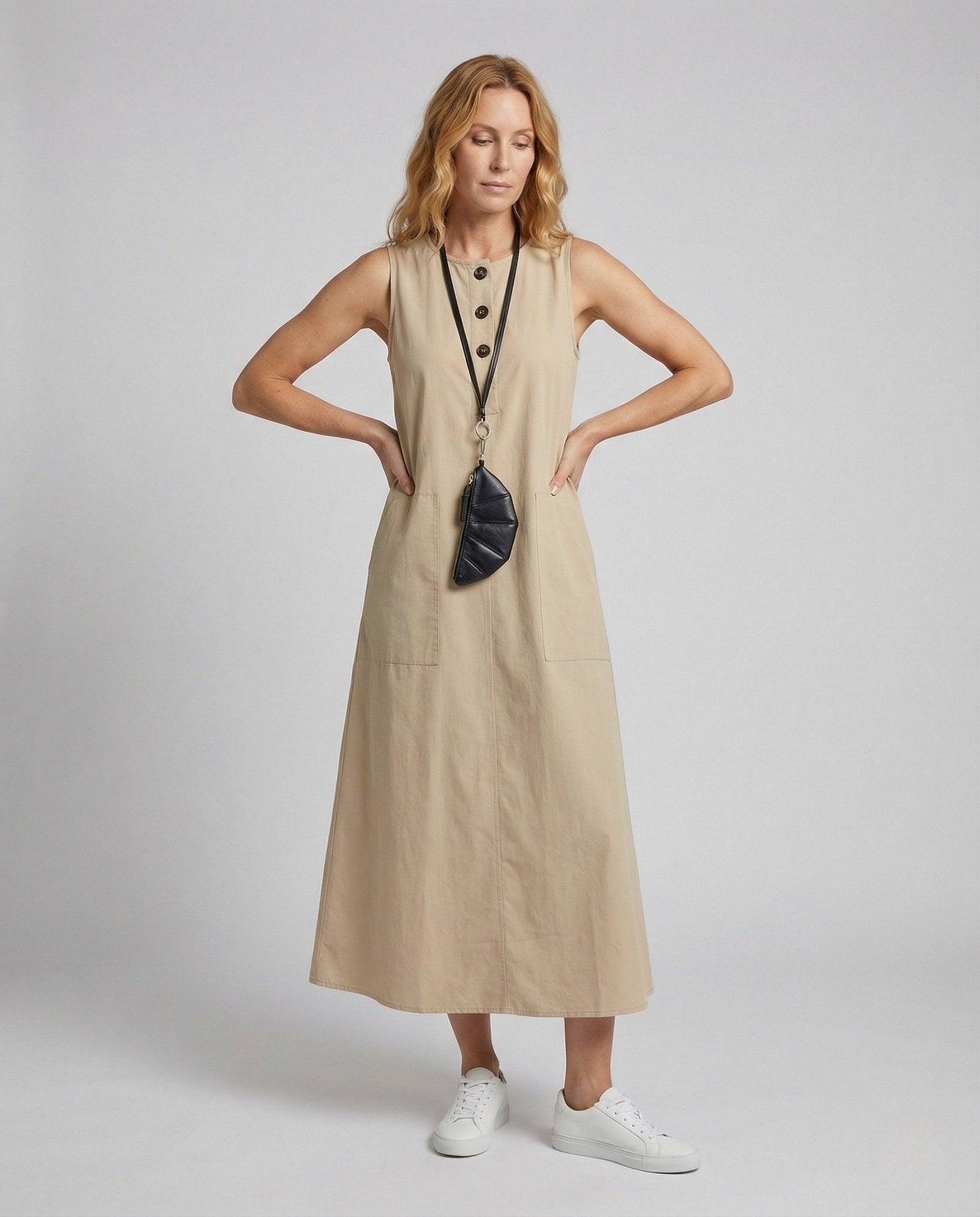 Women's Oversized Swing Dress with Pockets - Chichicherry