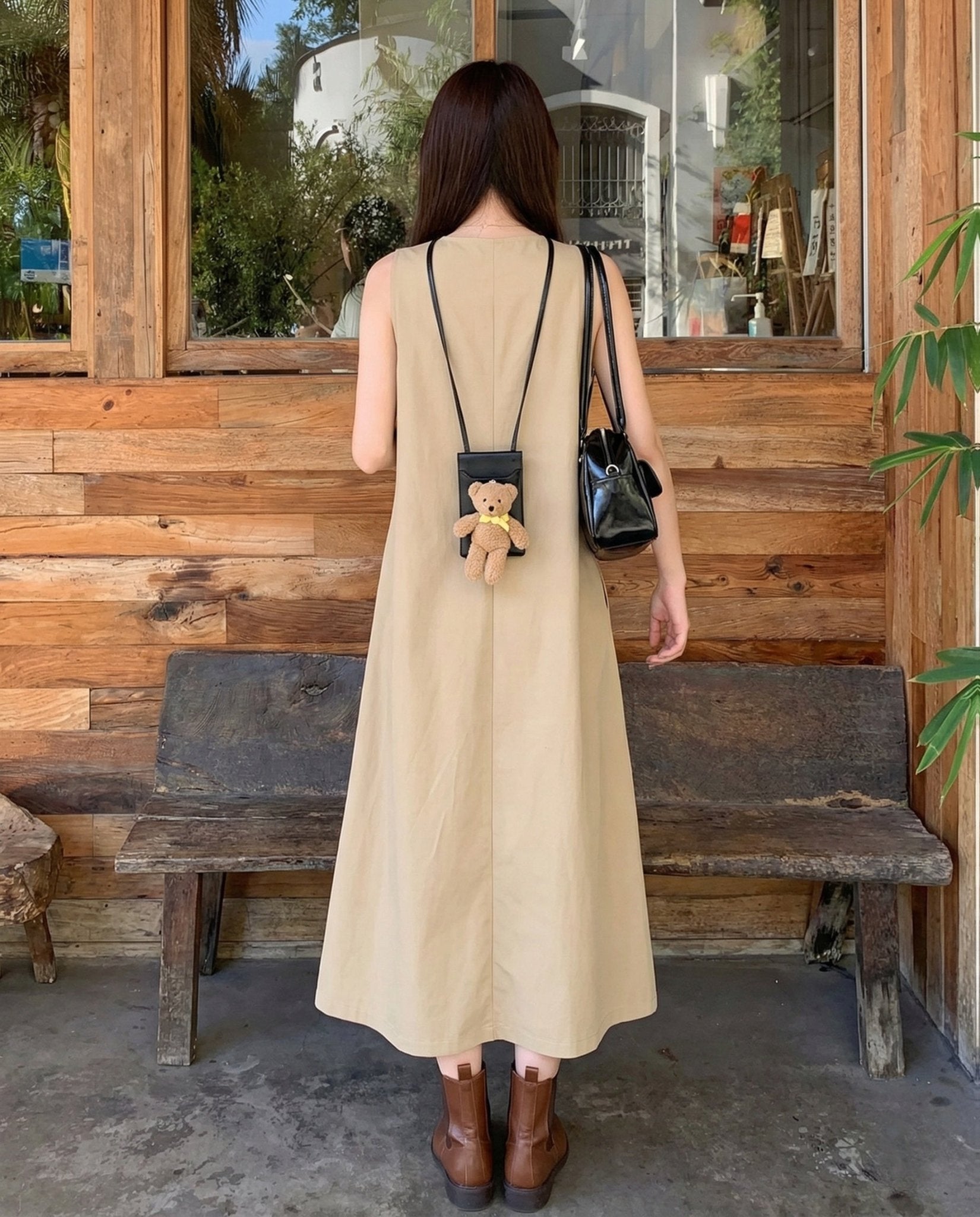 Women's Oversized Swing Dress with Pockets - Chichicherry