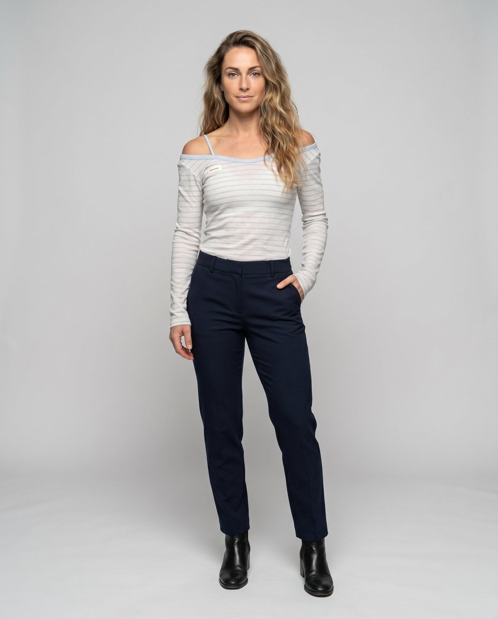 Women's pajama set with casual stripe pattern and lightweight material - Chichicherry