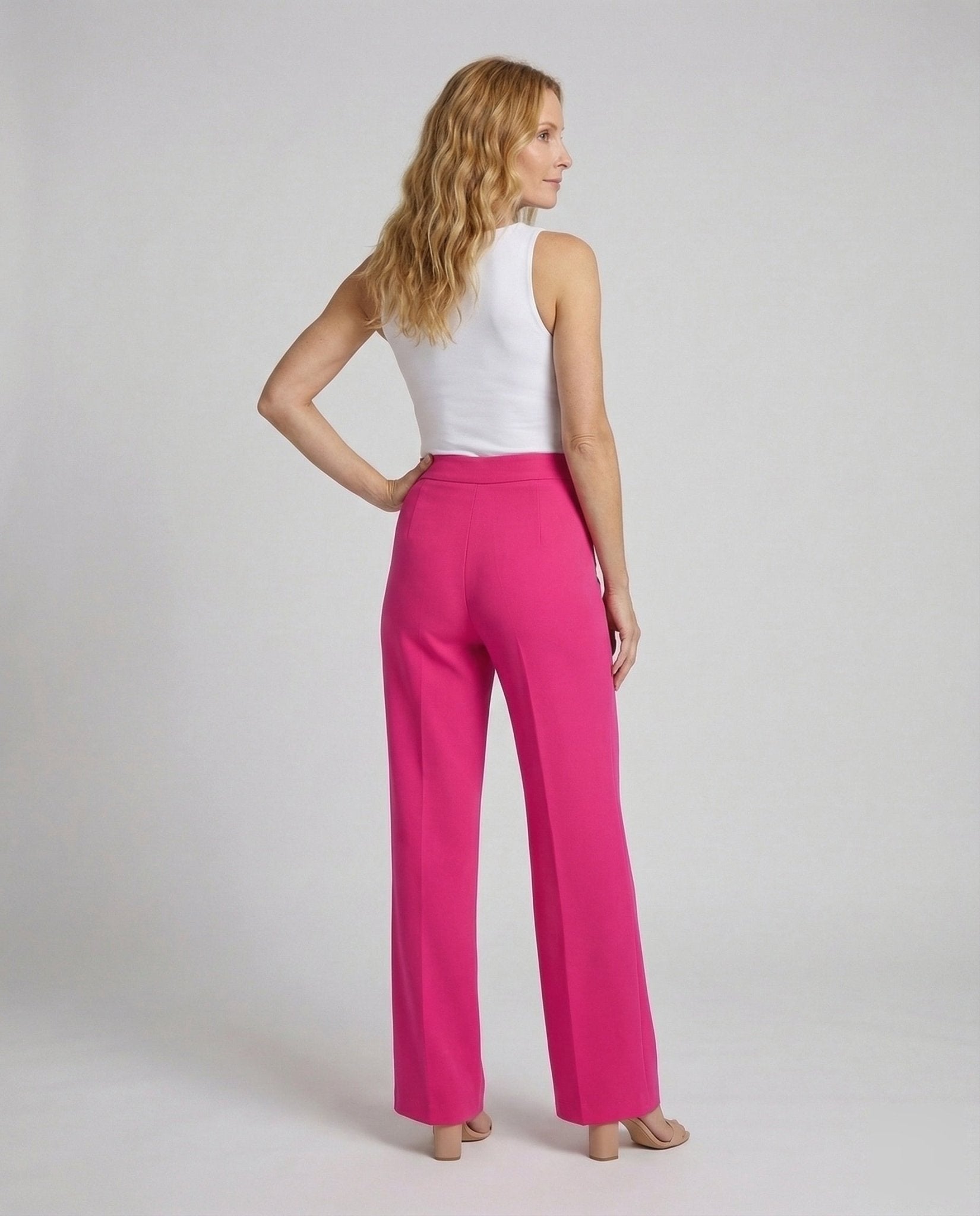 Women's Palazzo Pants Crepe High Waist - Chichicherry