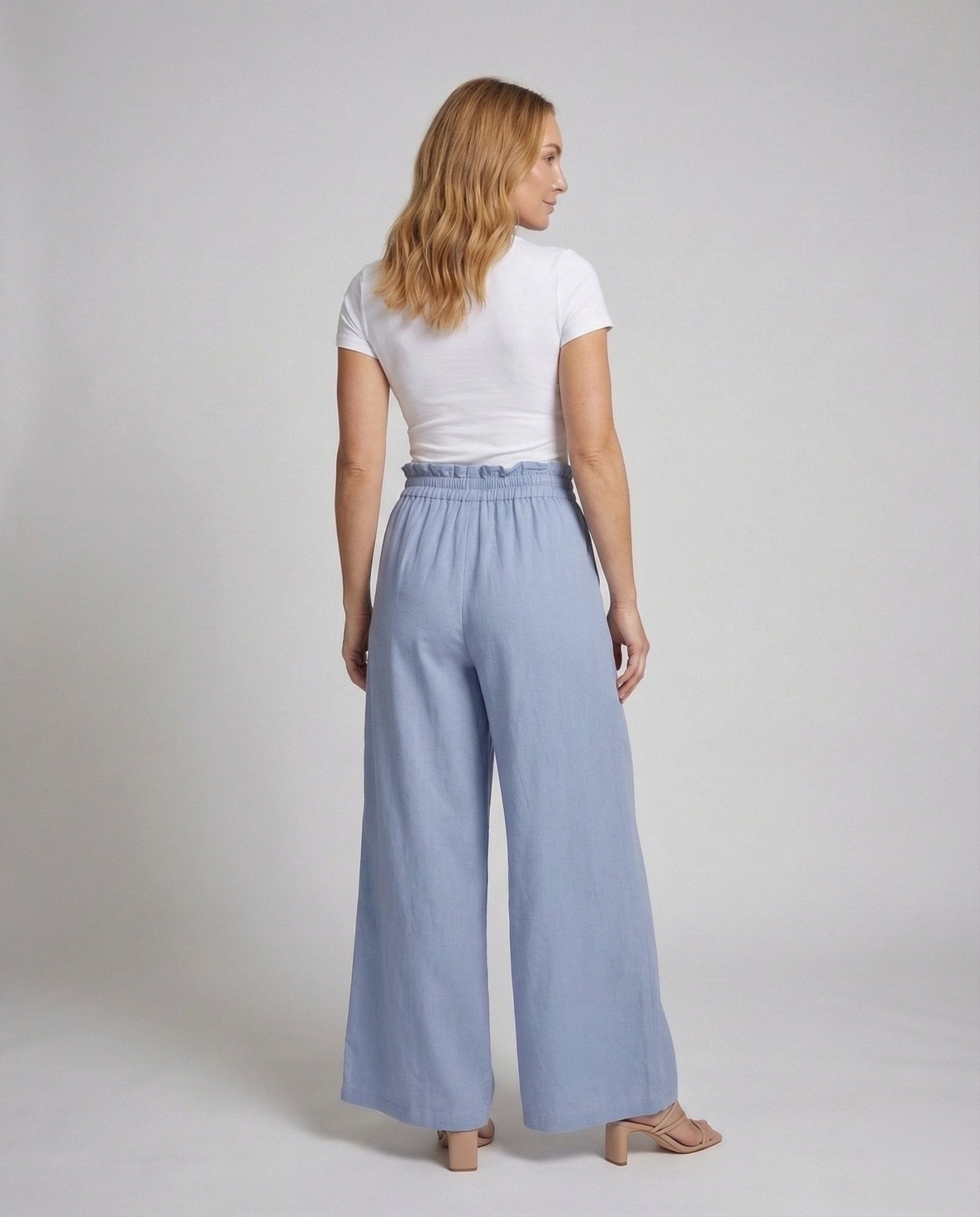 Women's Palazzo Pants Elastic Waistband - Chichicherry