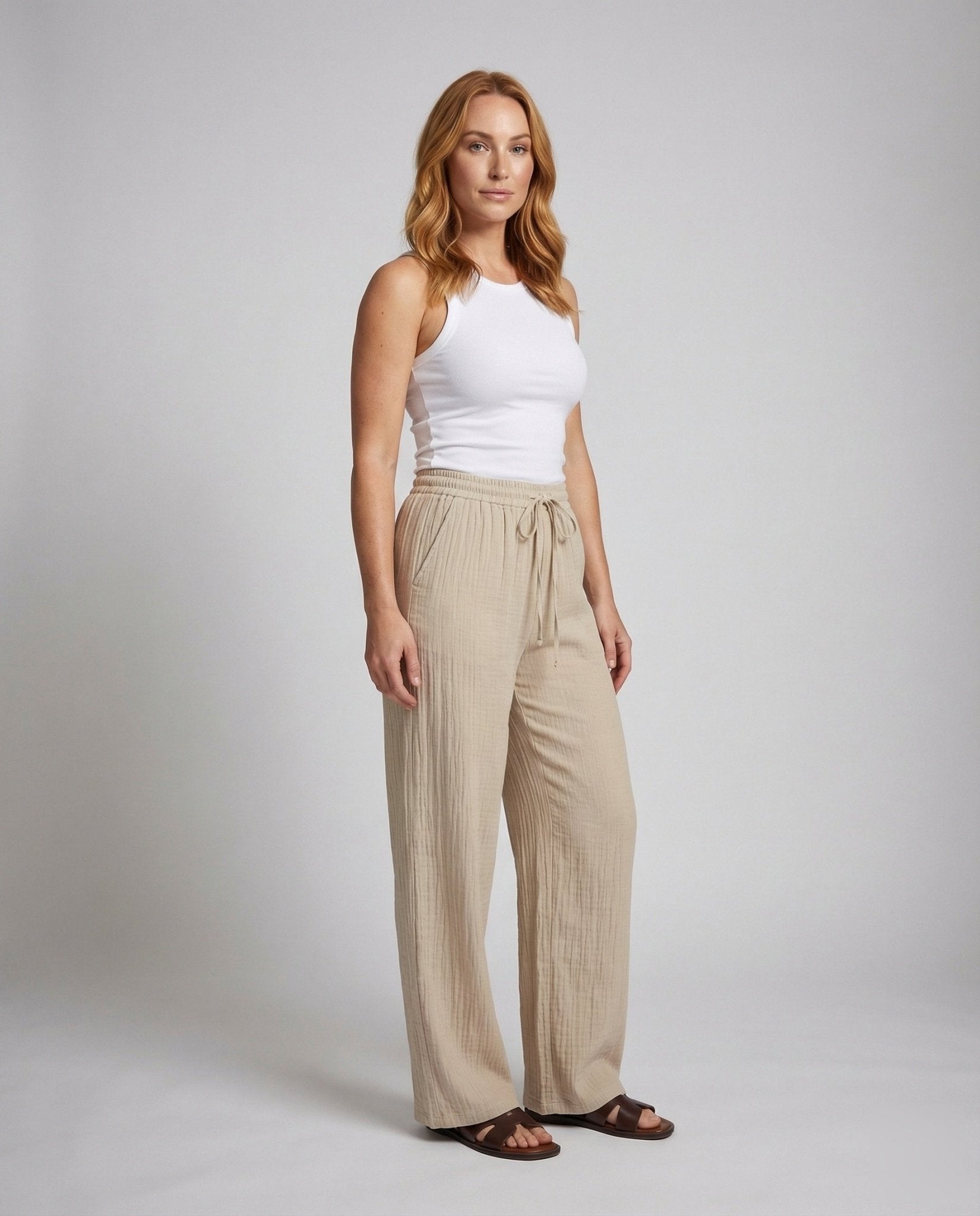 Women's Palazzo Pants Pleated - Chichicherry