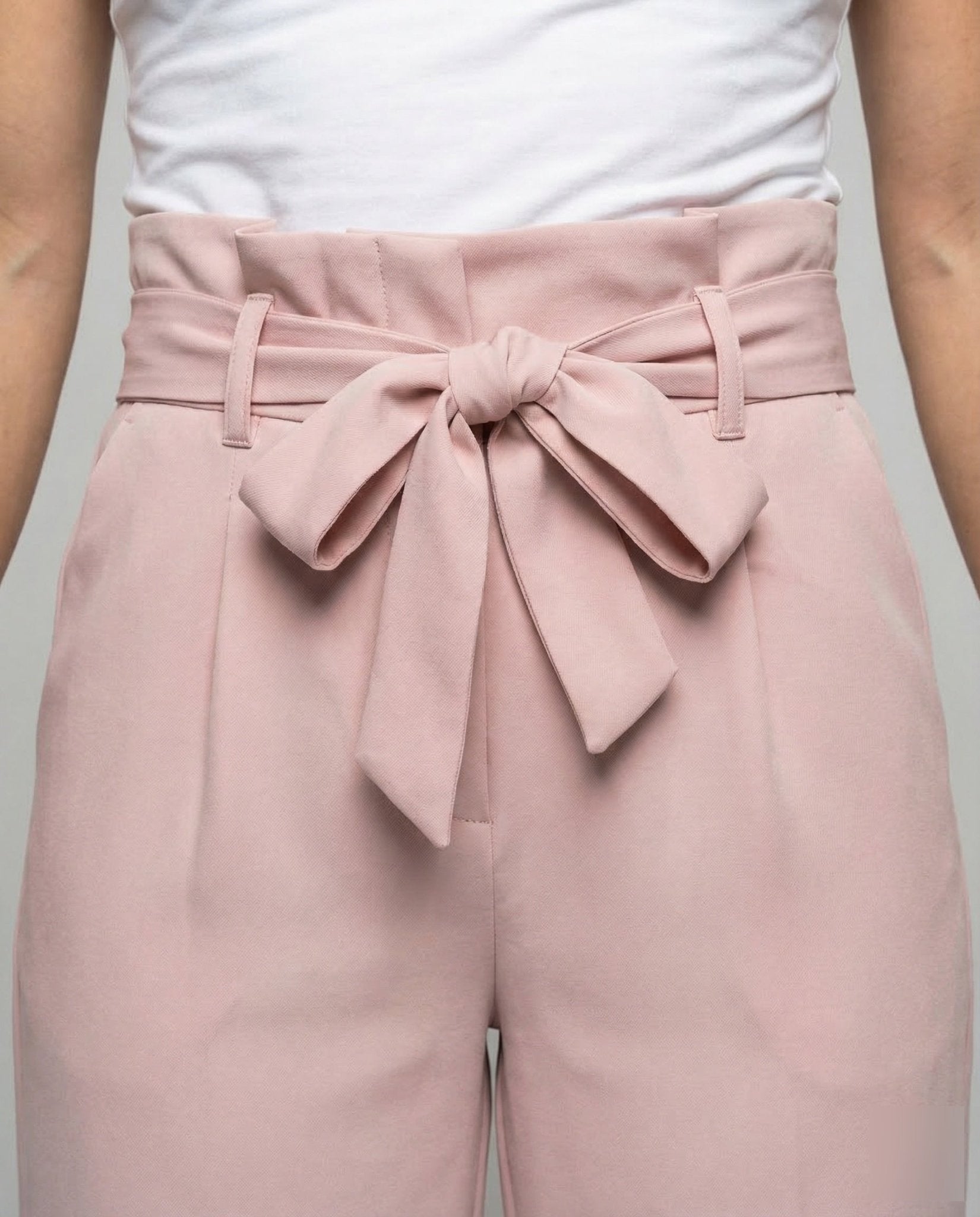 Women's Pants High Waist Tie Belt - Chichicherry