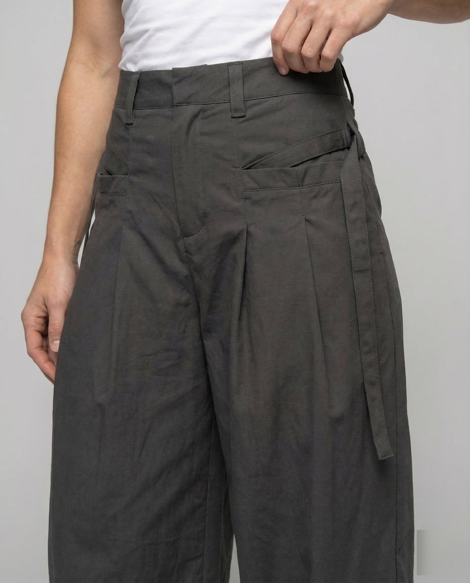 Women's Pleated Trousers High Waist Oversize - Chichicherry