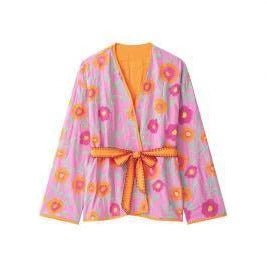 Women's Quilted Floral Kimono with Tie Belt Chichicherry - Chichicherry