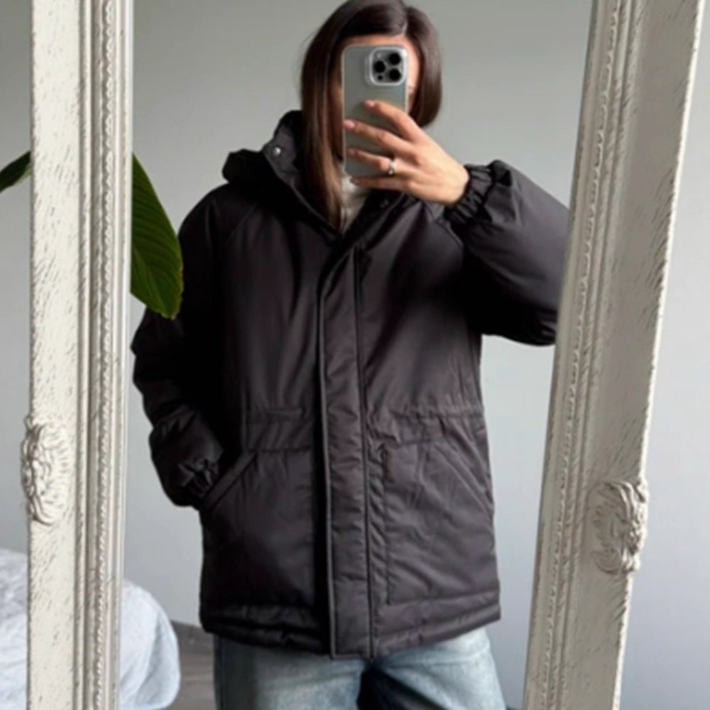 Women’s quilted parka with high collar, fitted drawstring and hood Chichicherry - Chichicherry