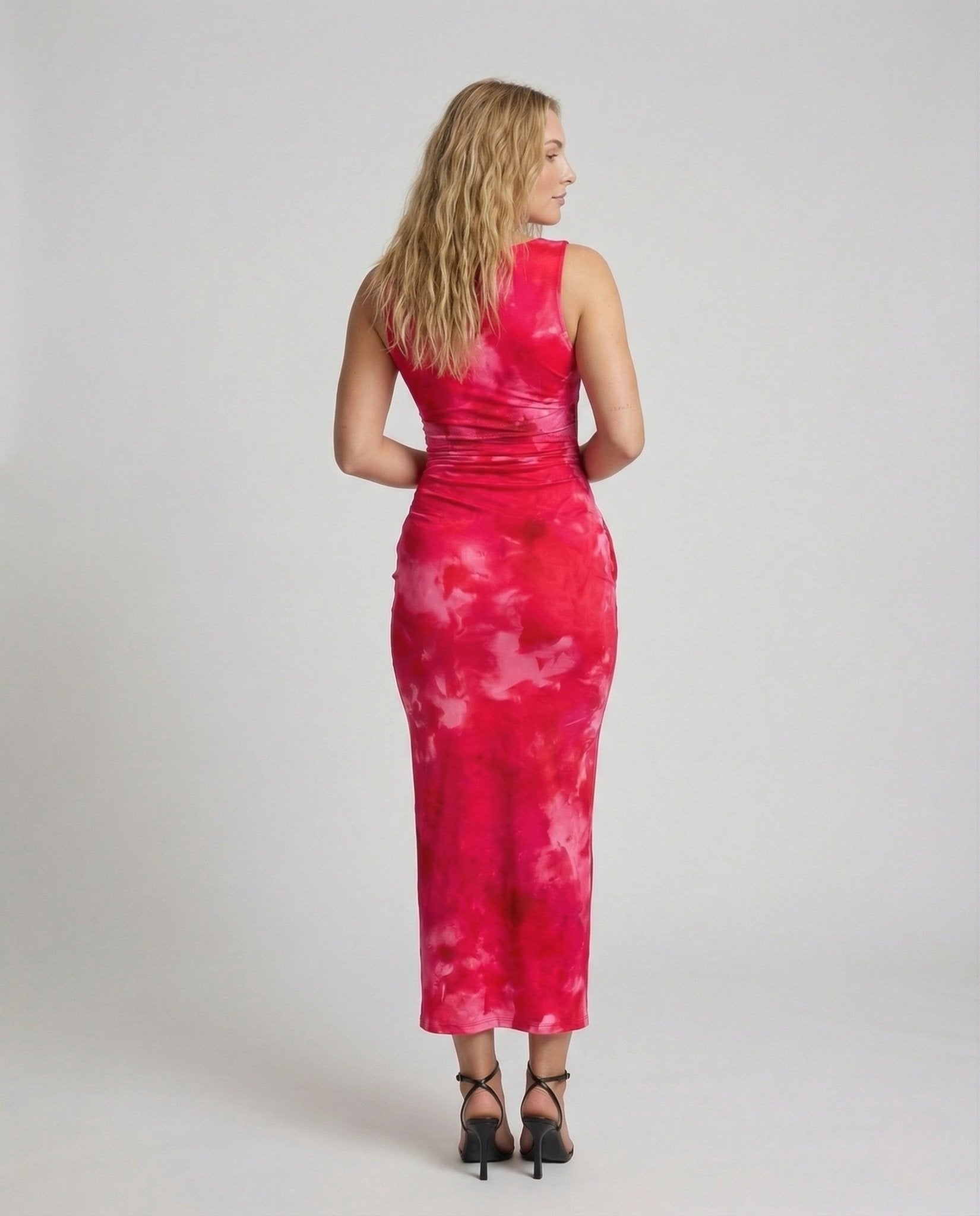 Women's Satin Maxi Dress Figure-Hugging - Chichicherry