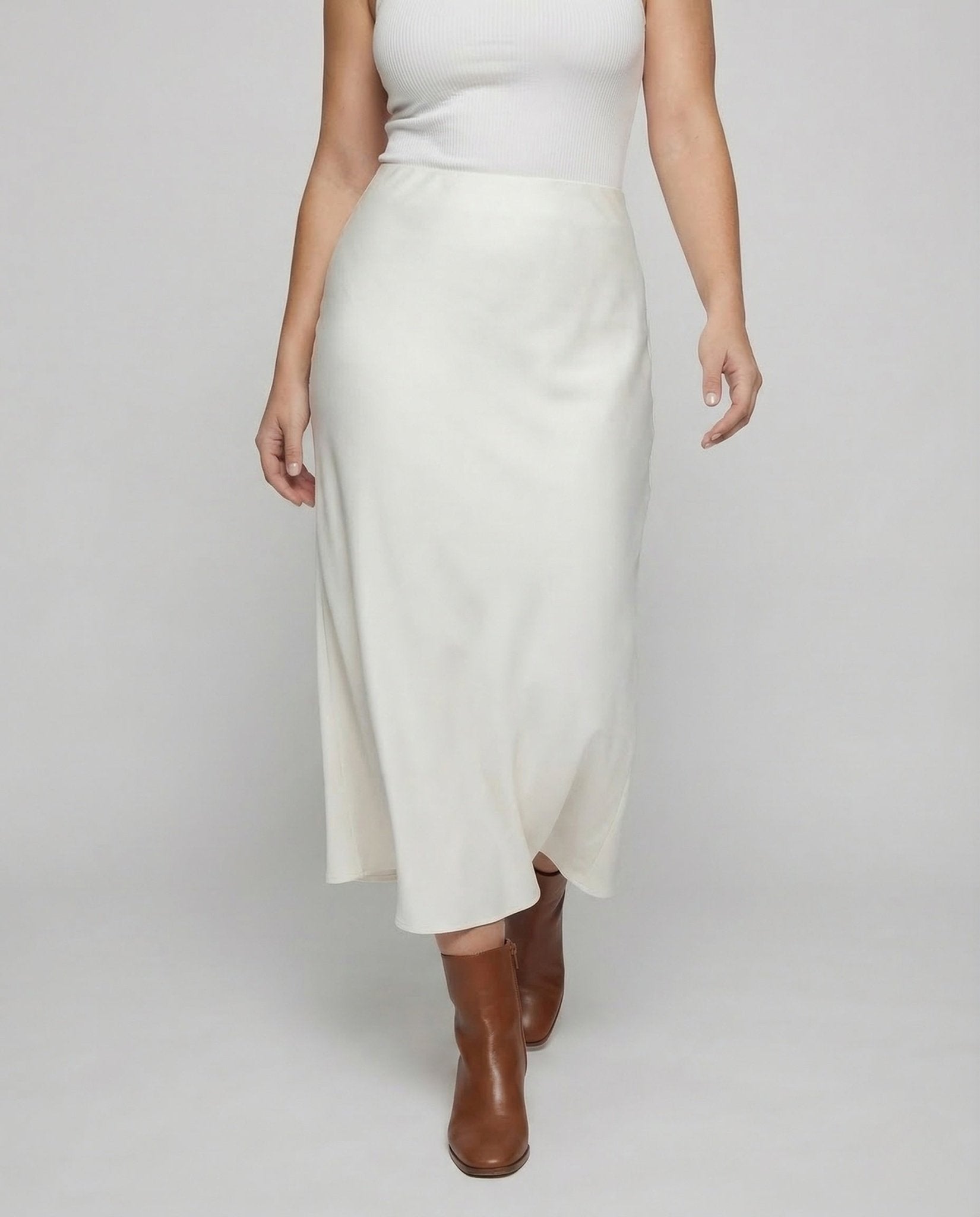 Women's Satin Maxi Skirt High Waist - Chichicherry