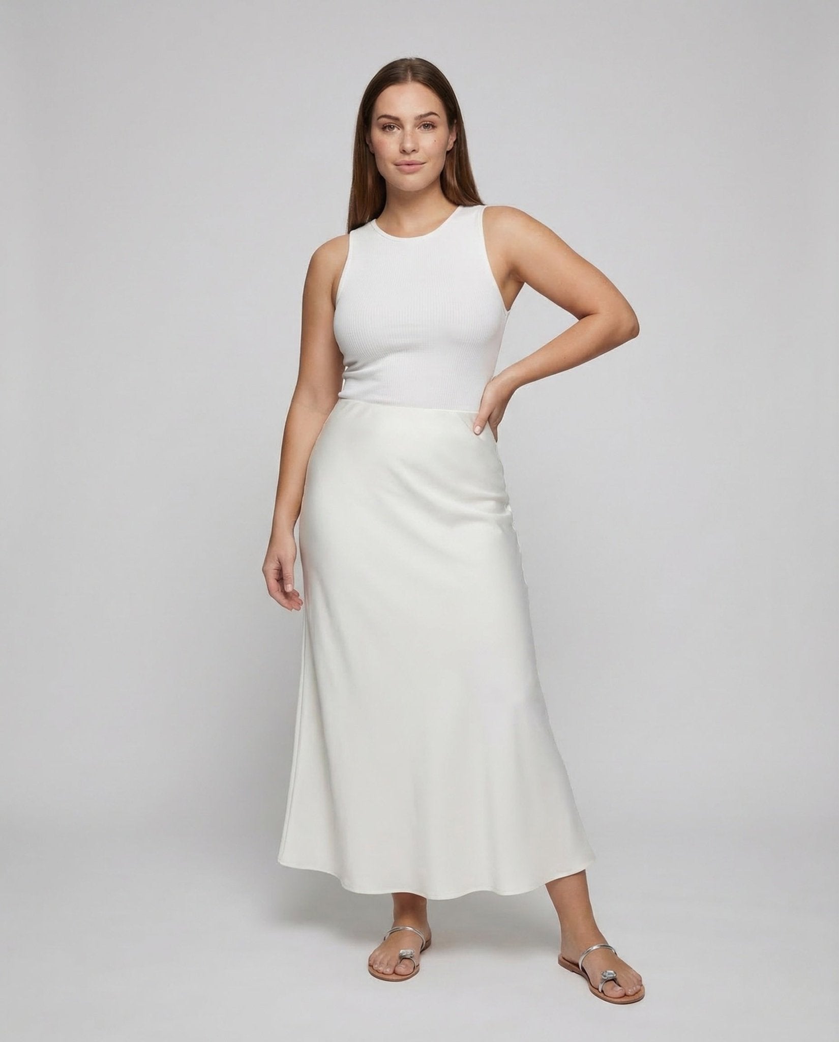 Women's Satin Maxi Skirt High Waist - Chichicherry