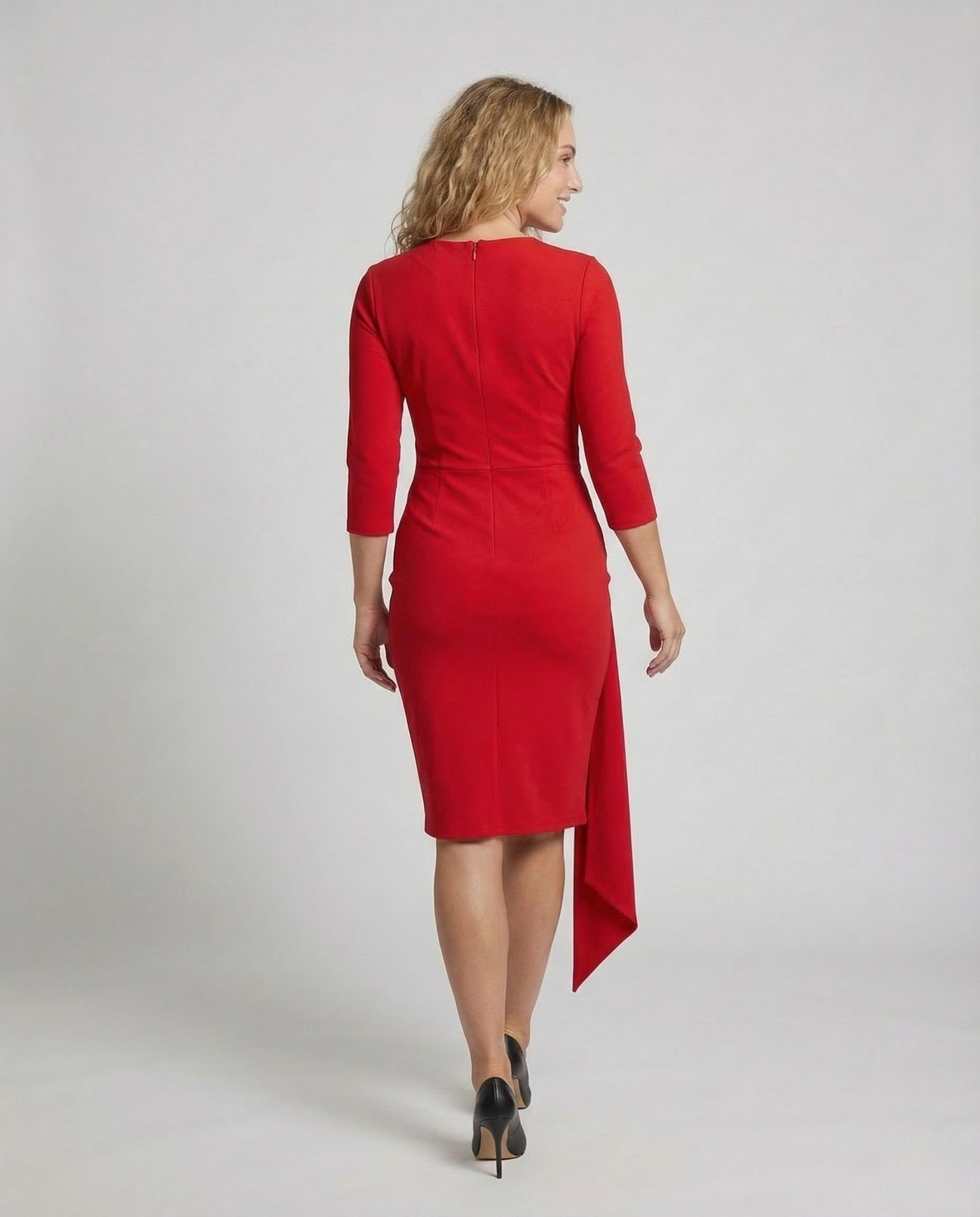 Women's Sheath Dress Ruching Draped Sash - Chichicherry