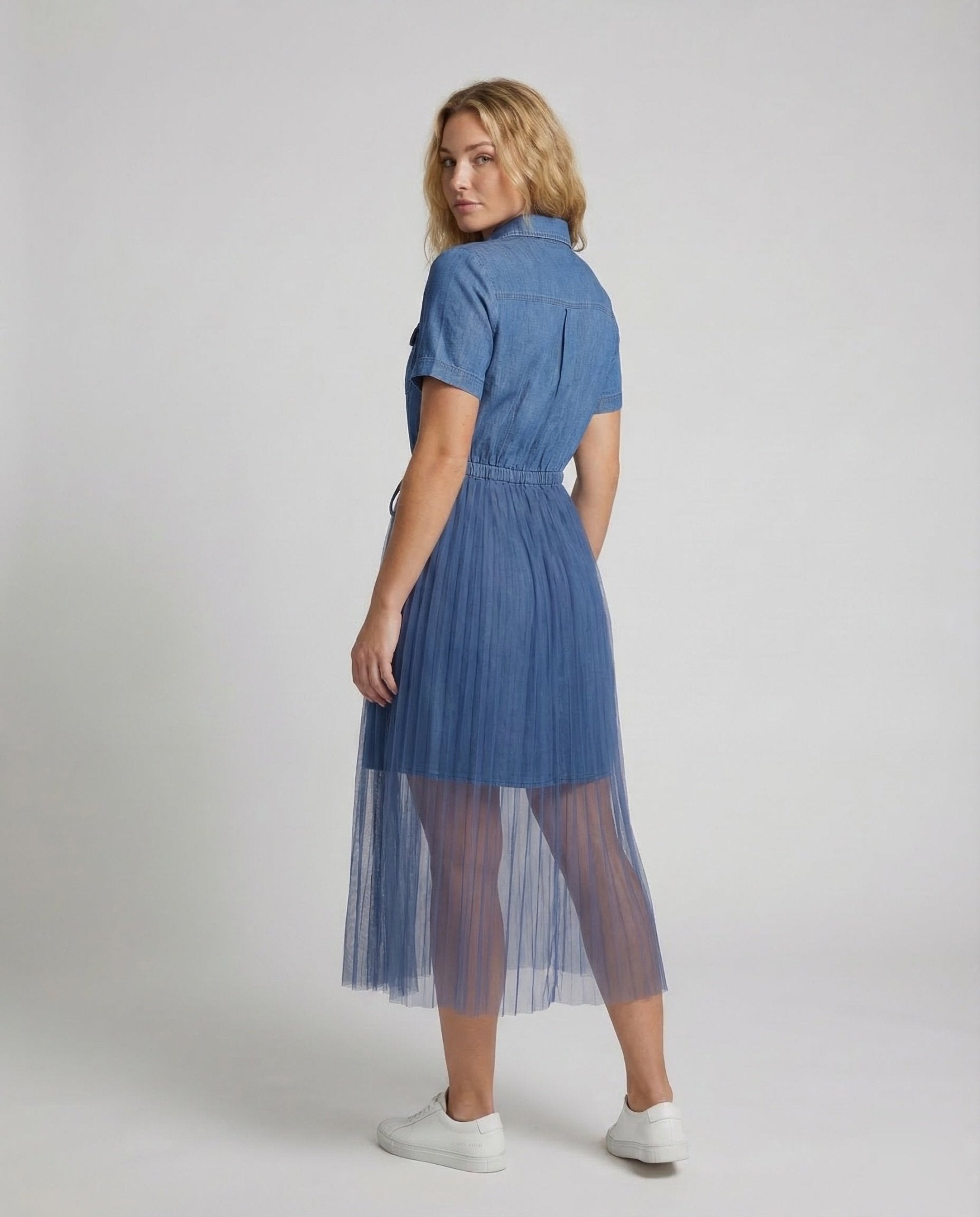 Women's Shirt Dress Jeans Tulle - Chichicherry