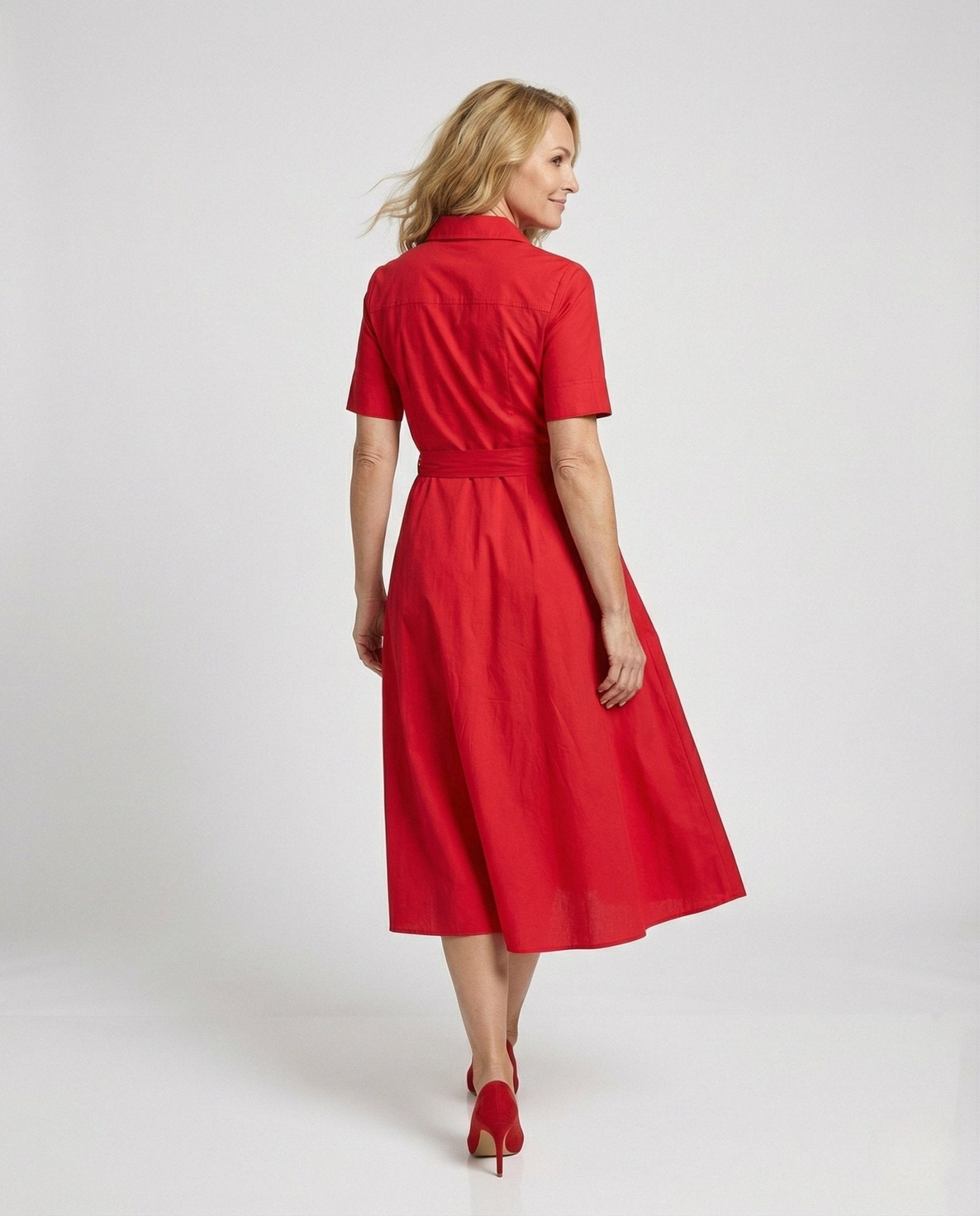 Women's shirt dress with tie belt - Chichicherry