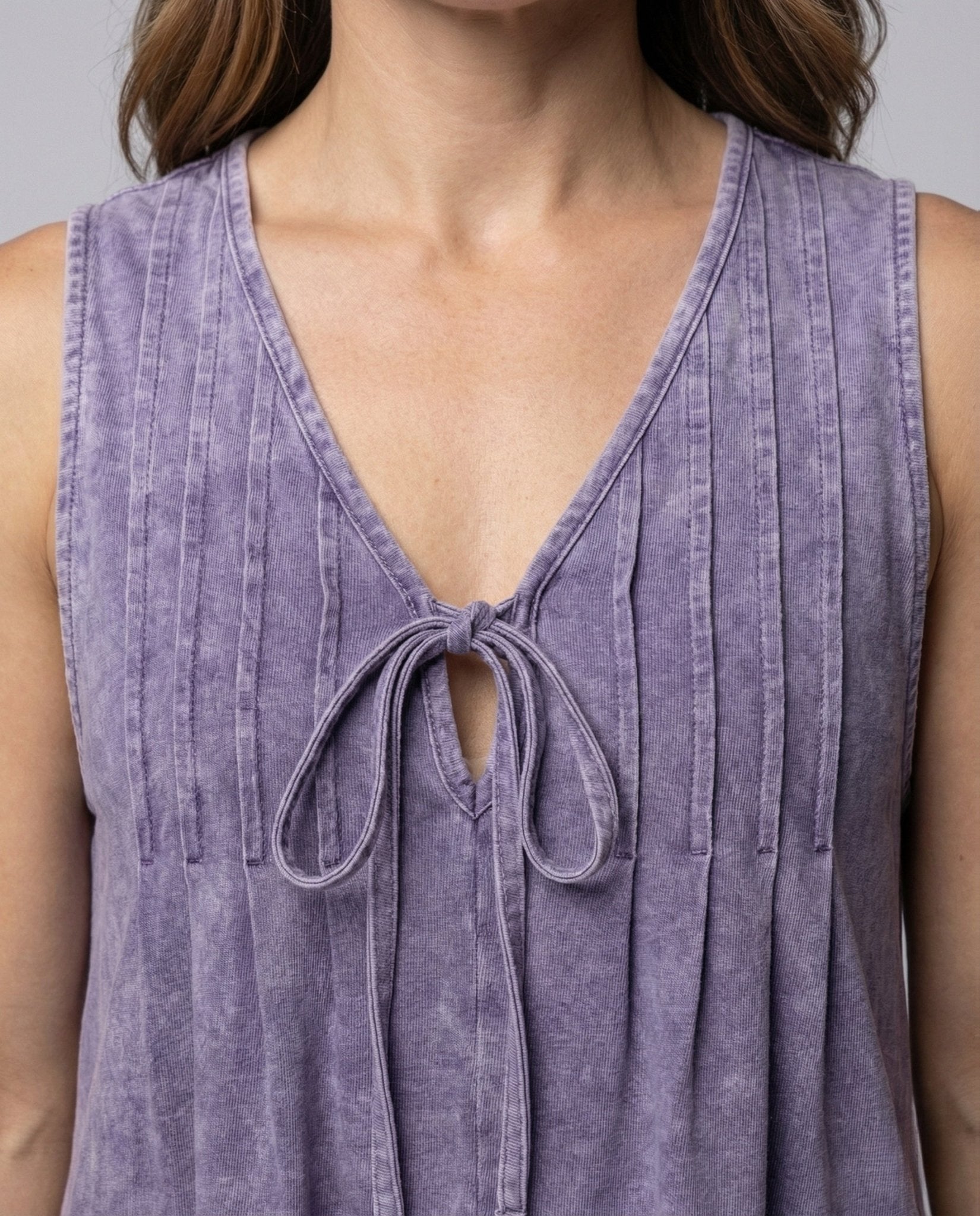 Women's Sleeveless Summer Jumpsuit V-Neck Tie Belt Pockets - Chichicherry