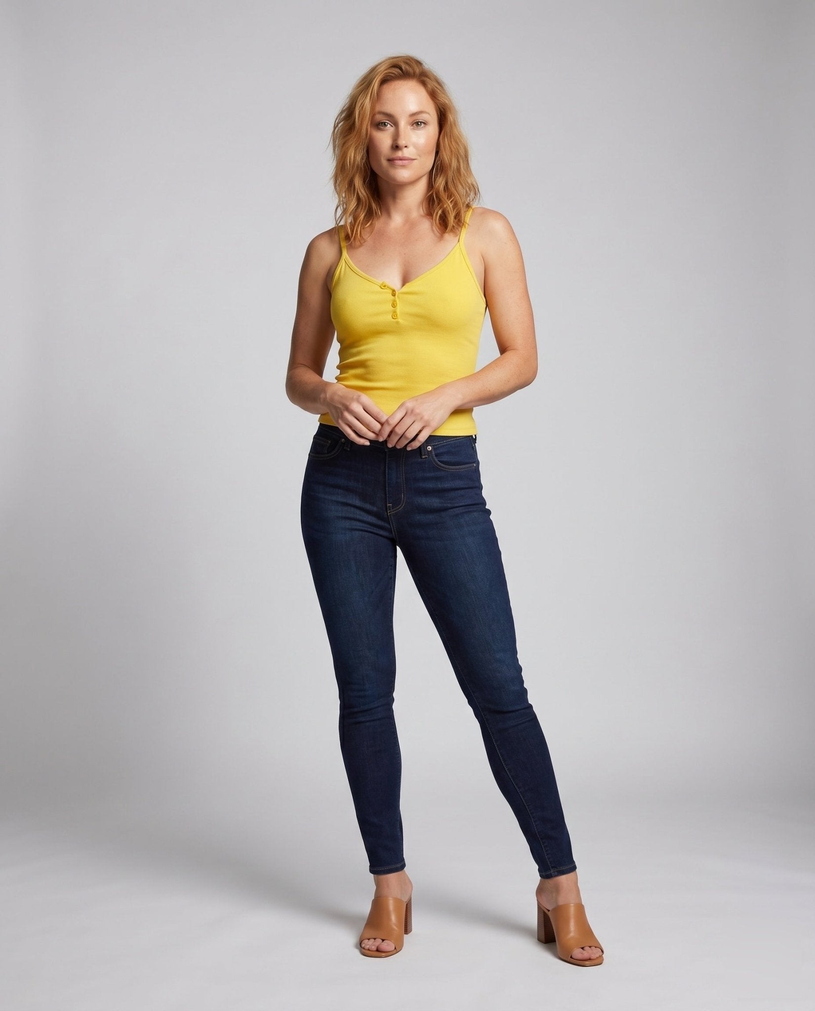 Women's sleeveless top with button detail and figure-flattering cut - Chichicherry