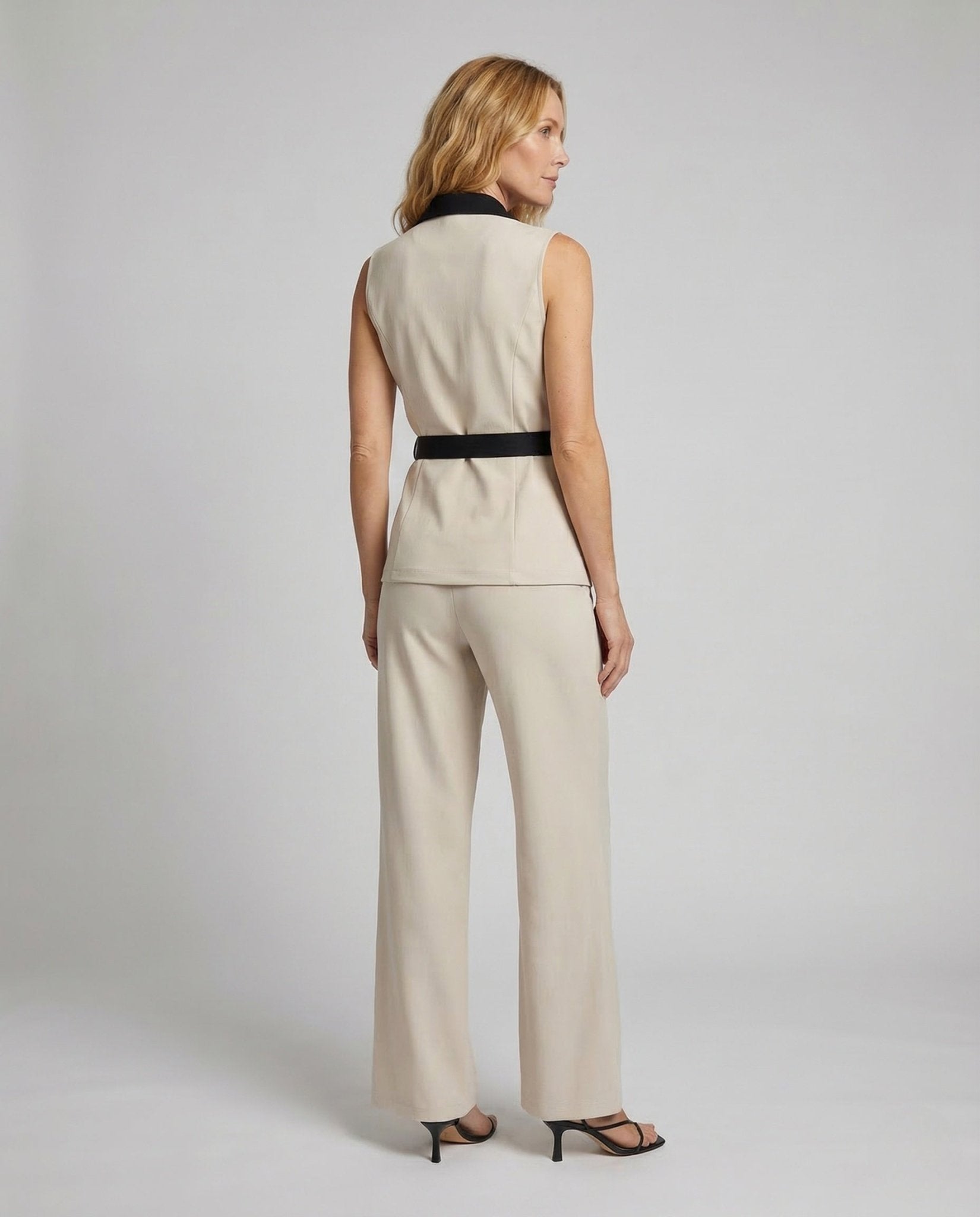 Women's Suit Set Blazer Vest Belt - Chichicherry